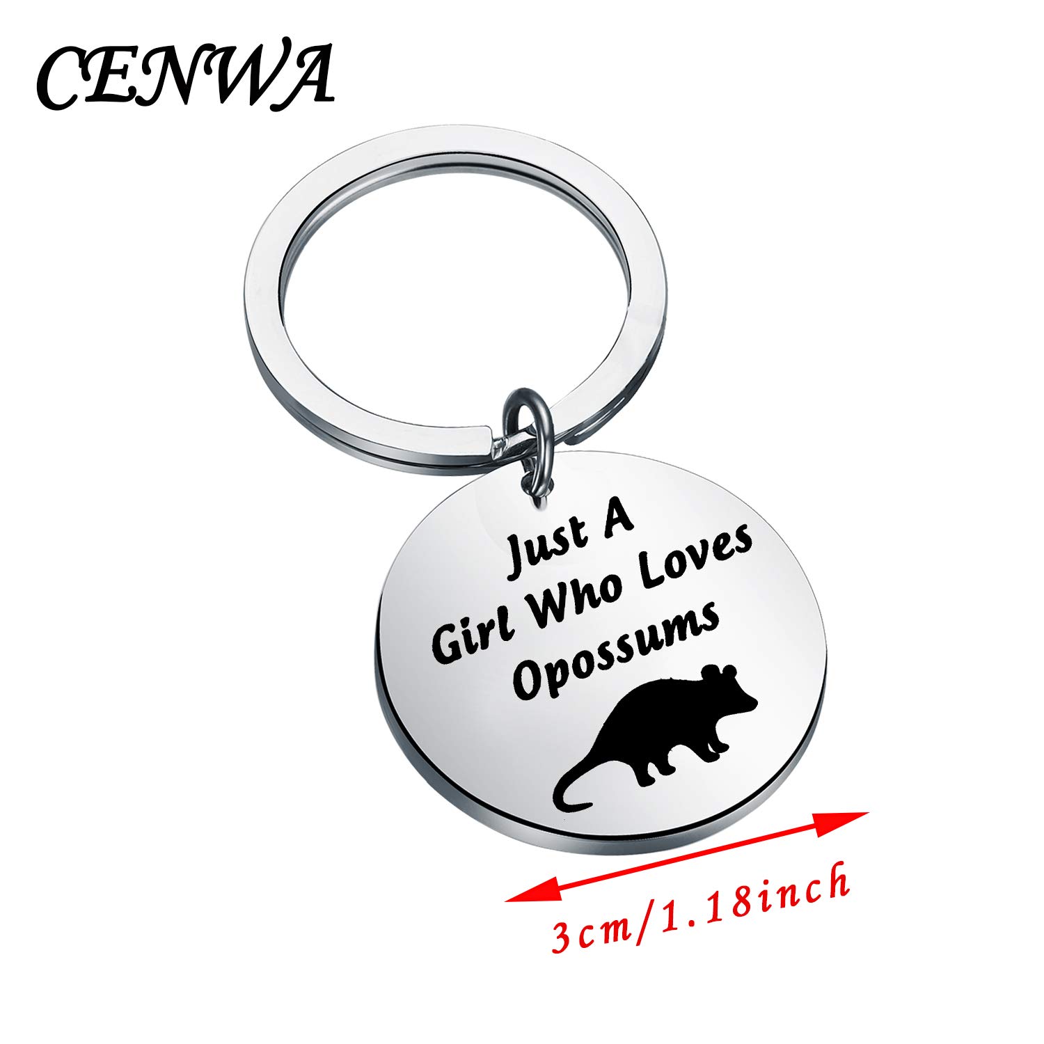 CENWA Opossum Keychain - Cute Opossum Lover Gift for Fans, Just A Who Loves Opossums - Perfect for Backpacks, Keyrings & Gifts for Wildlife Enthusiasts