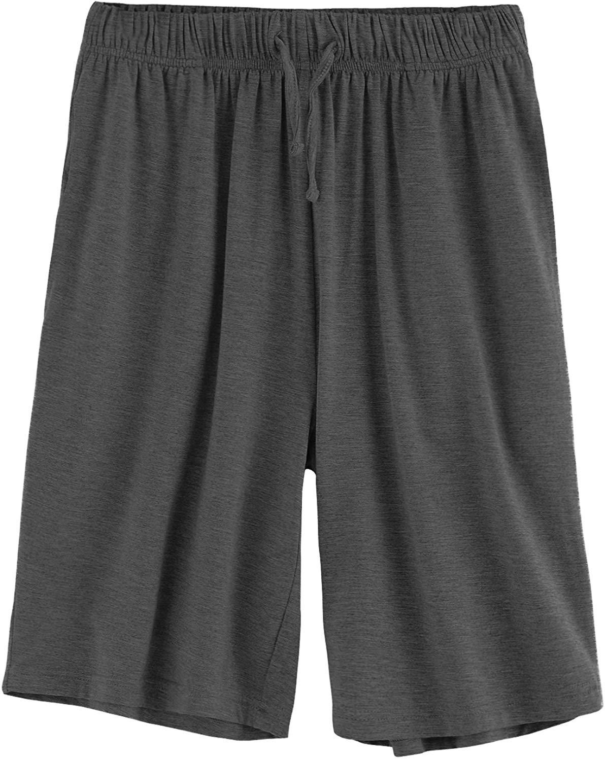 Breathable Men's Bamboo Sleep Shorts - Soft & Loose Lounge Pajama Shorts for Comfortable Nightwear & Relaxing at Home