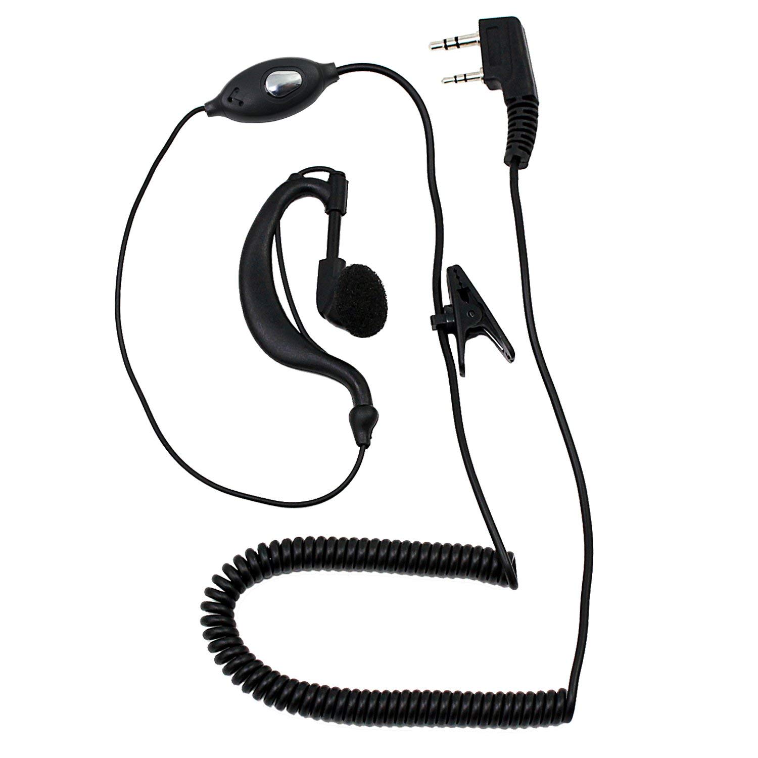 20 Pack Walkie Talkie Earpiece Headset with PTT Mic - 2 Pin G-Shape Design Compatible with Retevis, Kenwood, PUXING, Baofeng UV5R/UV82/888S/777S/H777, RT21/RT22 Radios - Ideal for Security, Construction & Outdoor Communication