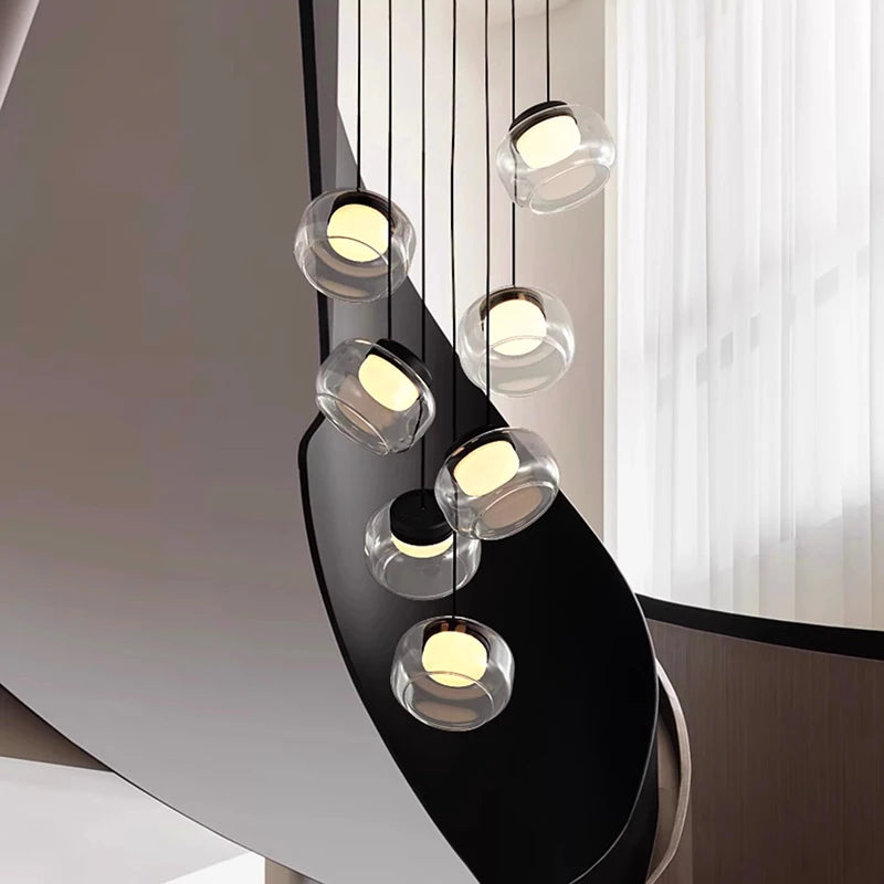 Billy Staircase Pendant Light - Modern Industrial Hanging Fixture for Stairwell, Entryway & Loft Decor | Dimmable LED Lighting for Home & Commercial Spaces