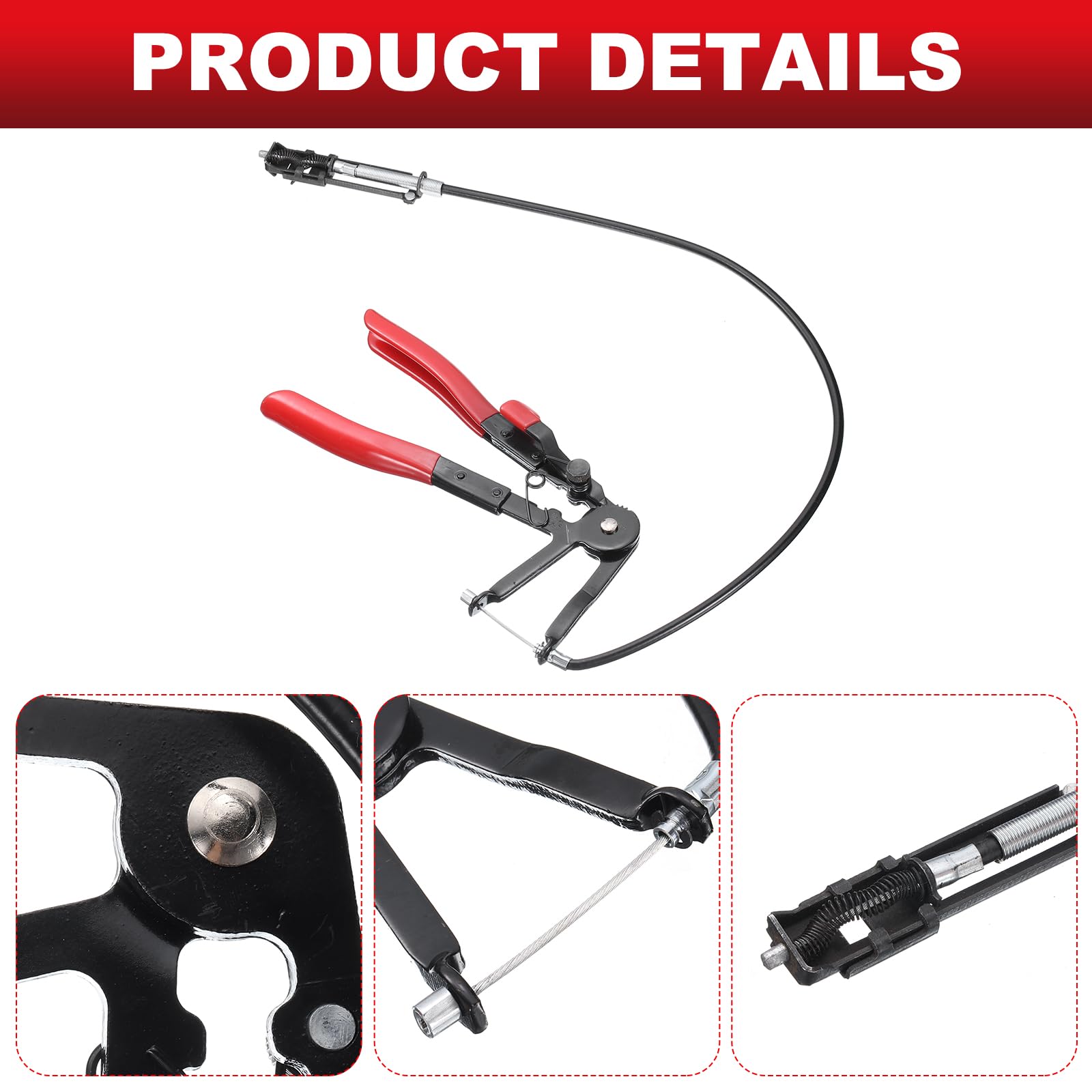 HARFINGTON Hose Clamp Pliers - Spring Clips Removal Tool for Fuel, Coolant & Water Lines - Flexible Automotive Hose Clamp Pliers for Radiator, Heater & Vehicle Maintenance - Perfect for DIY Car Repairs & Professional Mechanics