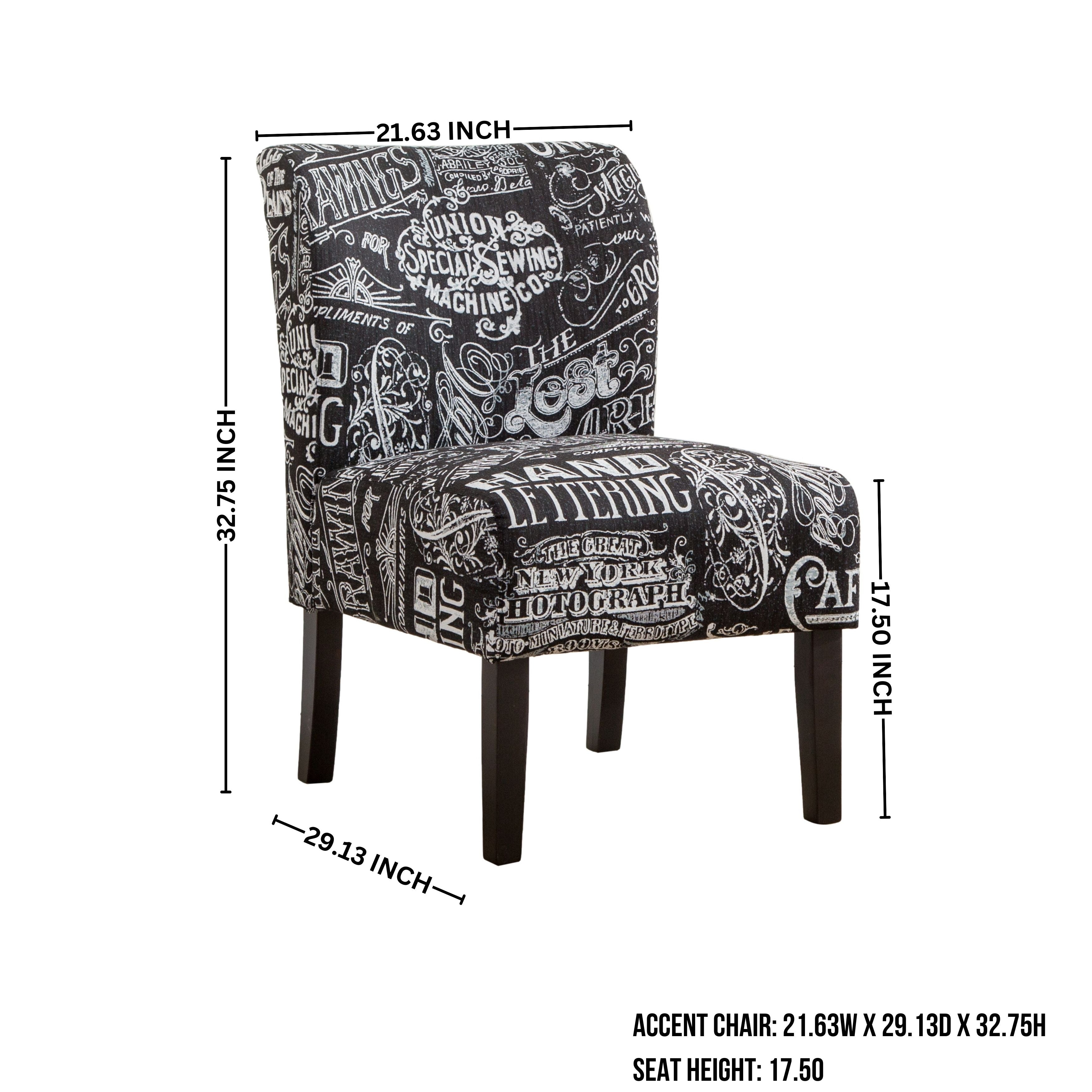 Modern Capa Fabric Armless Accent Chair by Roundhill Furniture - Stylish Contemporary Living Room Seating for Home Office, Lounge & Reading Nook