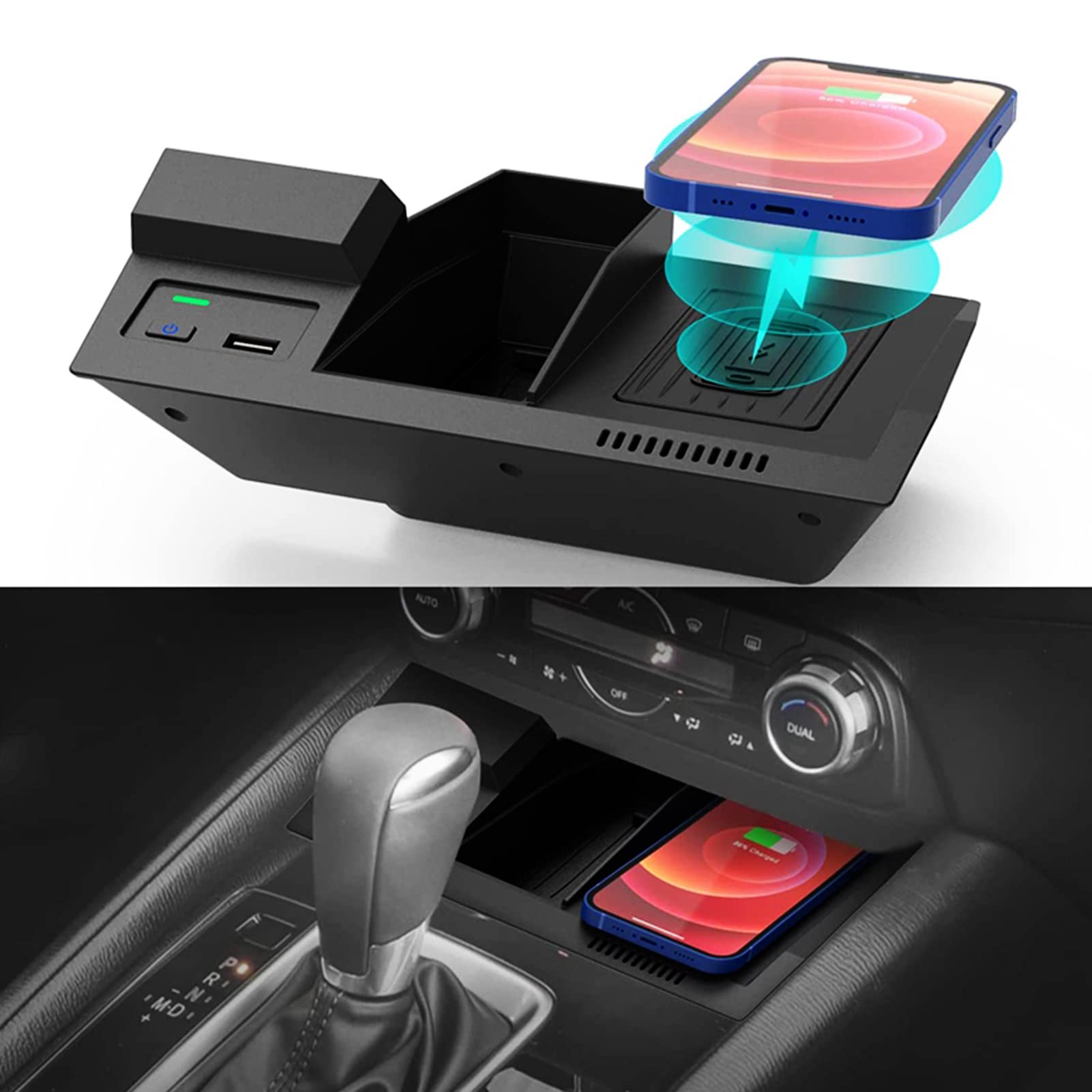 10W Qi Fast Wireless Car Charger - Auto Vent Phone Mount Holder Compatible with iPhone 13/12/11/X & Samsung Galaxy - Perfect for Mazda CX5 (2017-2021) & Daily Commuting
