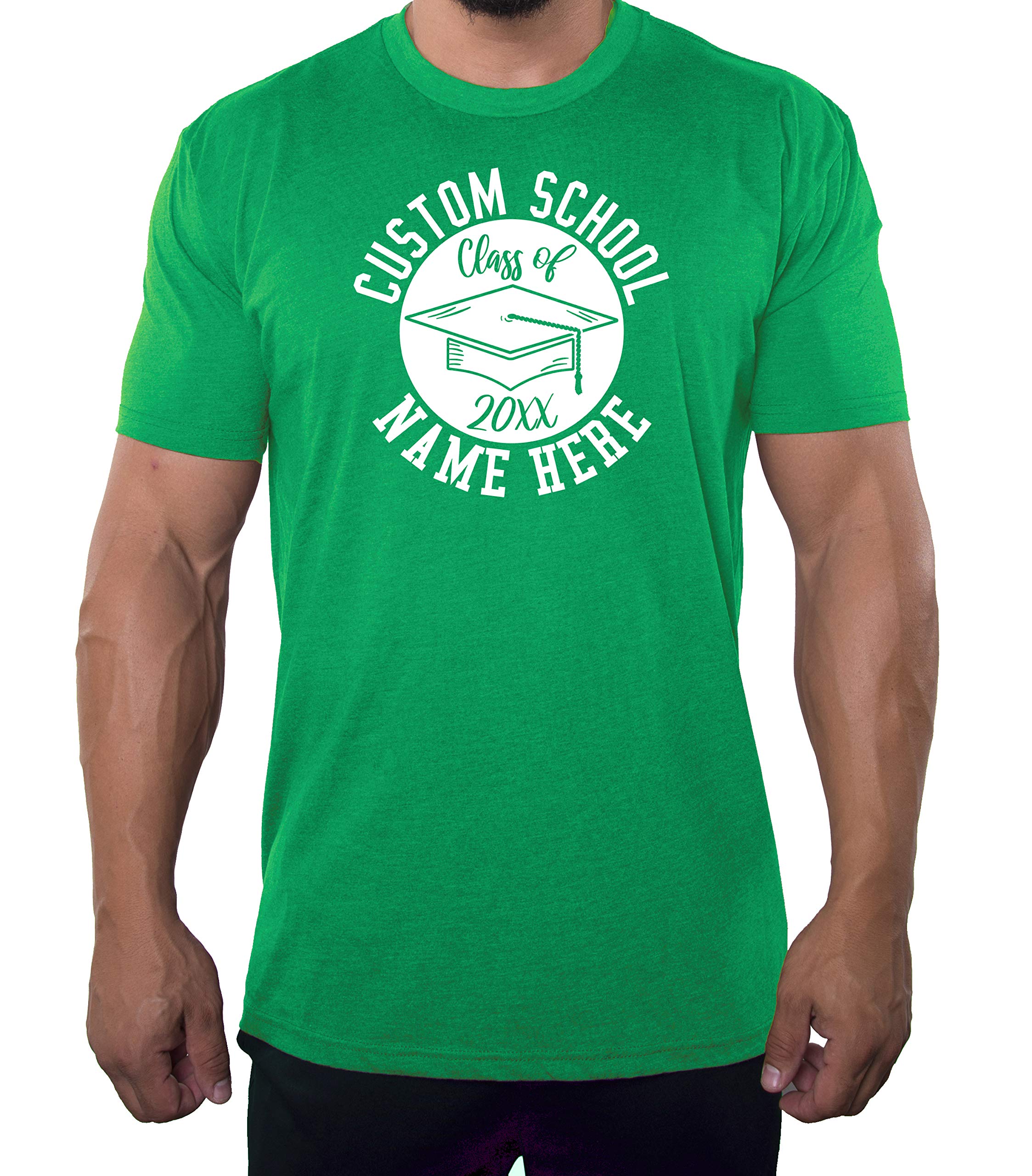 Custom Graduation T-Shirts for Seniors - Personalized Class of 2024 Shirts with School Name & Cap Design - Perfect for Senior Week, Graduation Parties & Yearbook Photos