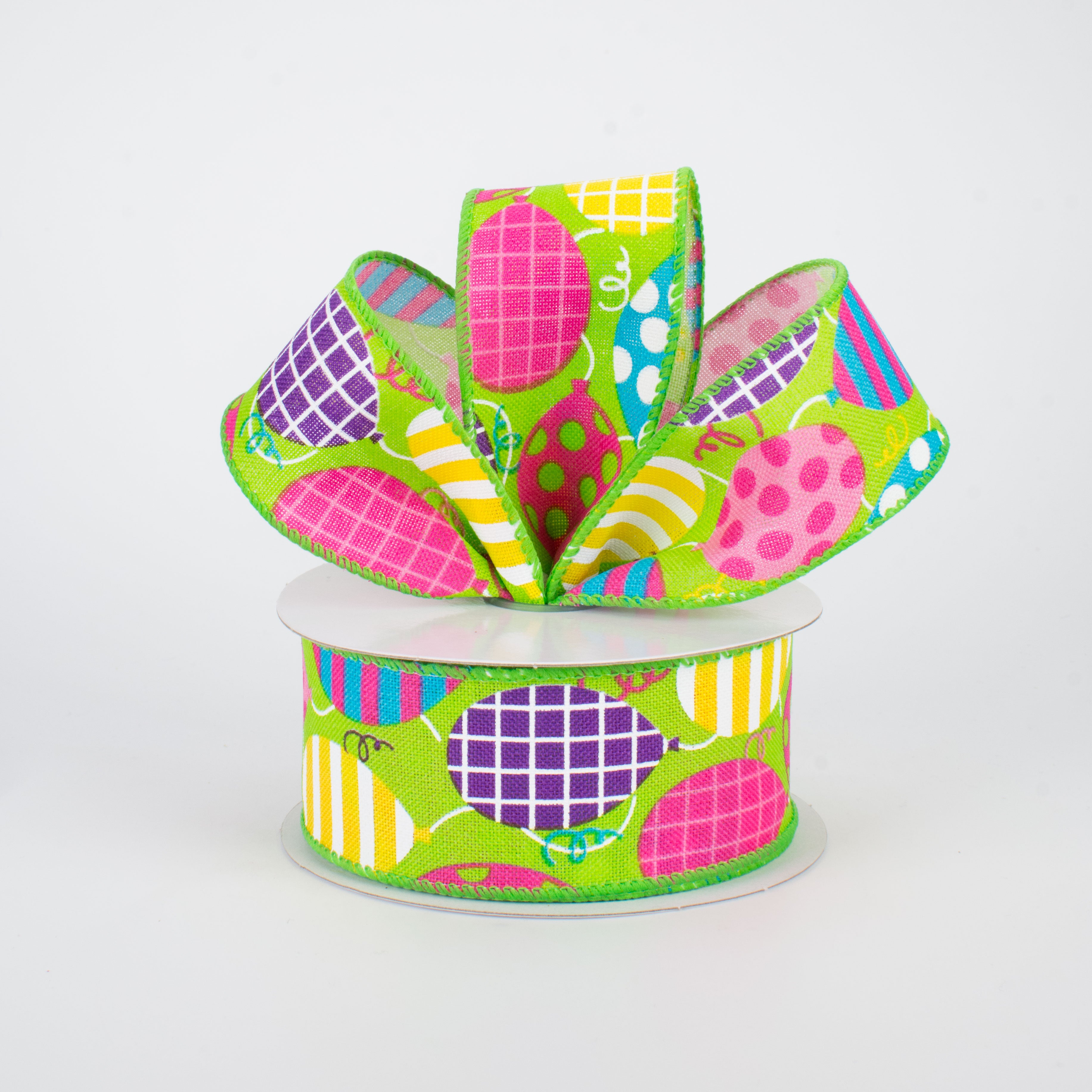 1.5 Inch Party Balloons Ribbon - Lime Green (10 Yards) for Birthday Decorations, Baby Showers & Wedding Events