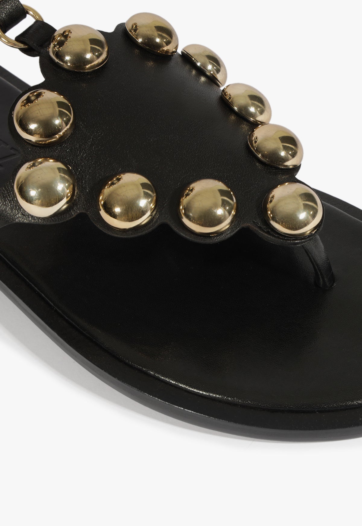 Mist Black Leather Flat Sandals for Women - Comfortable Summer Casual Shoes for Walking, Beach, and Vacation Outfits