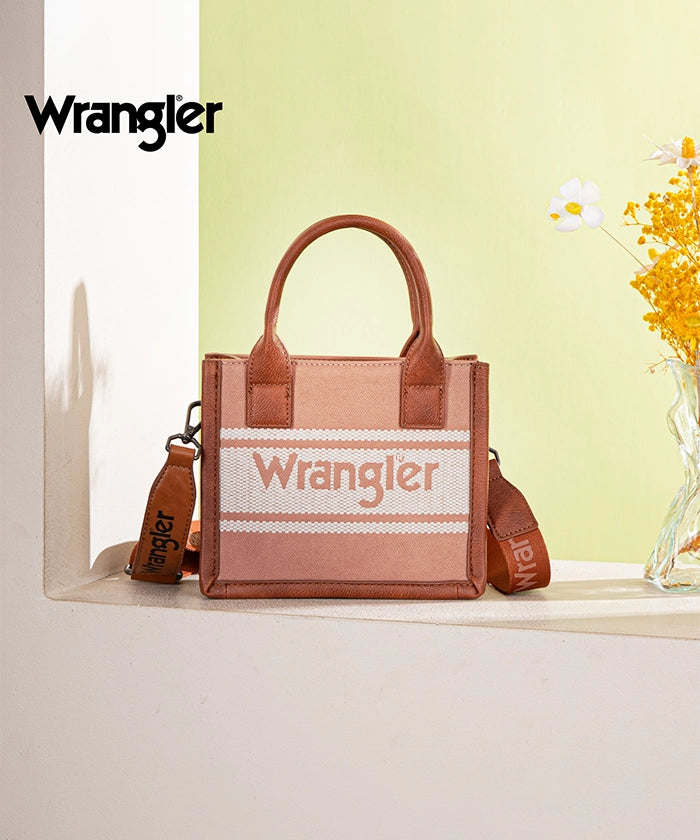Wrangler Embroidered Canvas Crossbody Bag for Women - Stylish Western Purse with Adjustable Strap, Perfect for Travel, Shopping & Everyday Use