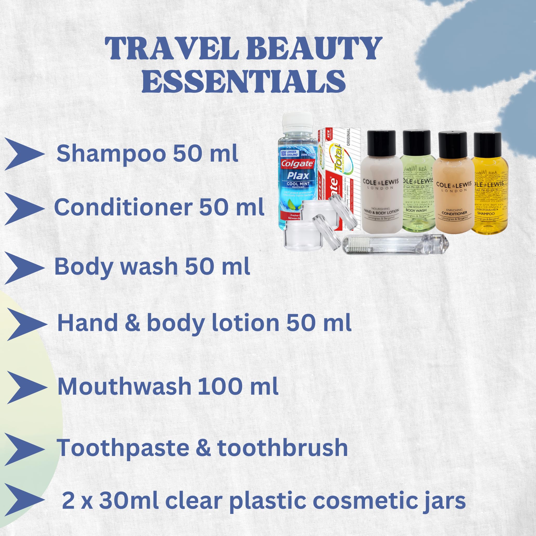 Travel Size Toiletries Set for Women & Men - TSA Approved Essential Toiletry Kit with Shampoo, Conditioner & Body Wash - Perfect for Travel, Hospital Stays, Camping & Gym - Unisex Personal Care Essentials