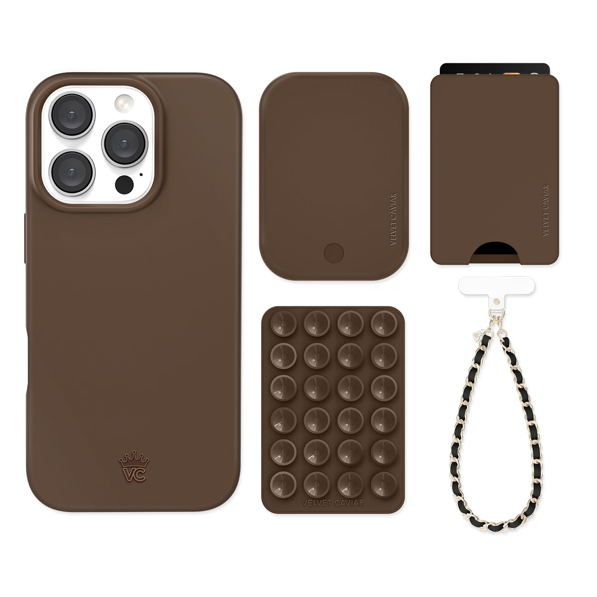 Premium Espresso Brown iPhone Case with Wallet Holder - Stylish & Functional Phone Accessory for Everyday Use, Travel, and Business
