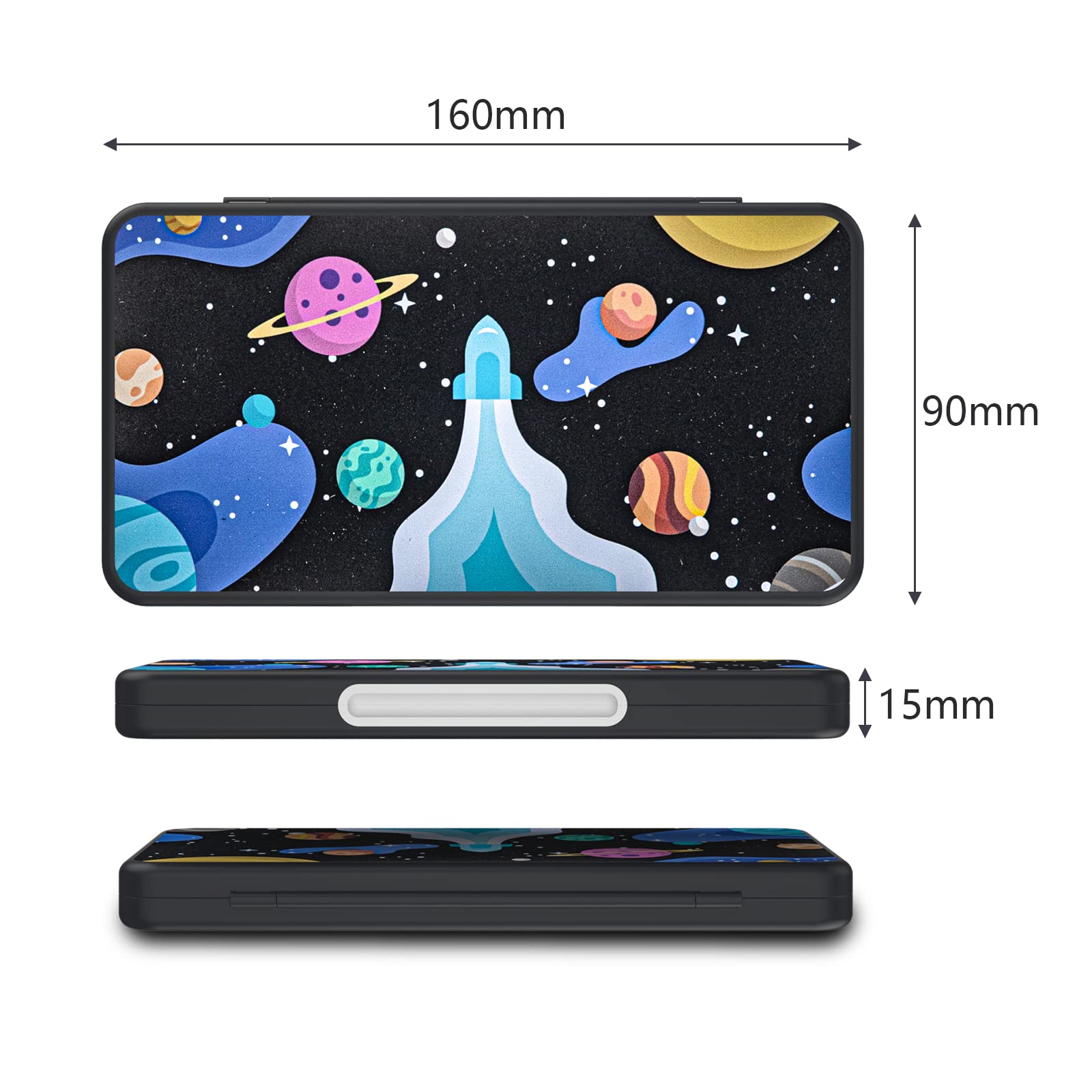 Nintendo Switch Game Case Holder 24 Slots - Switch OLED Game Storage Organizer with Rocket Theme - Perfect for Travel, Home & Gaming Parties