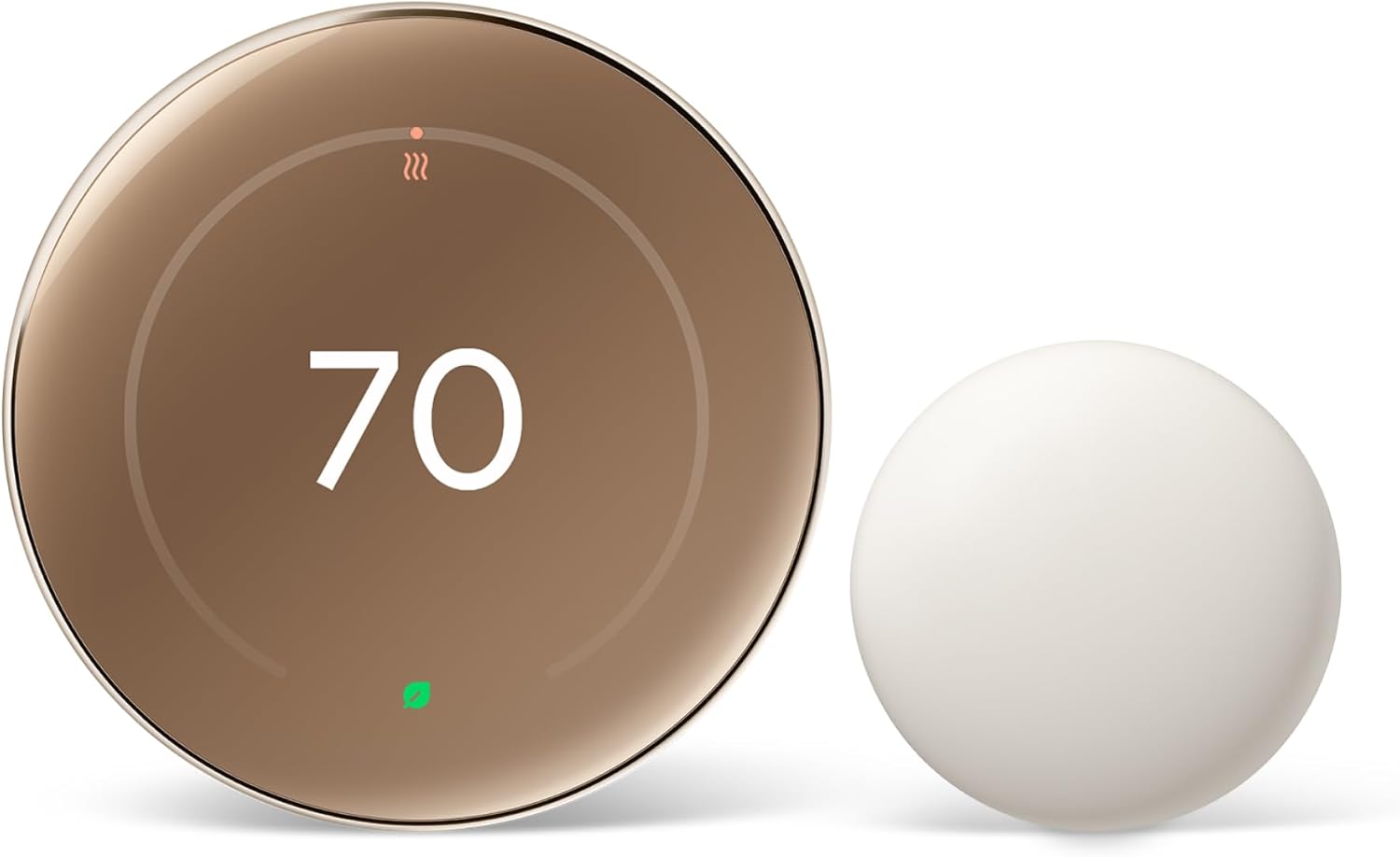 Google Nest Learning Thermostat 4th Generation (2024 Model) with Smart Temperature Sensor - Gold & Polished Silver (Renewed Like New) | Smart Home Automation & Energy Savings for Houses & Apartments