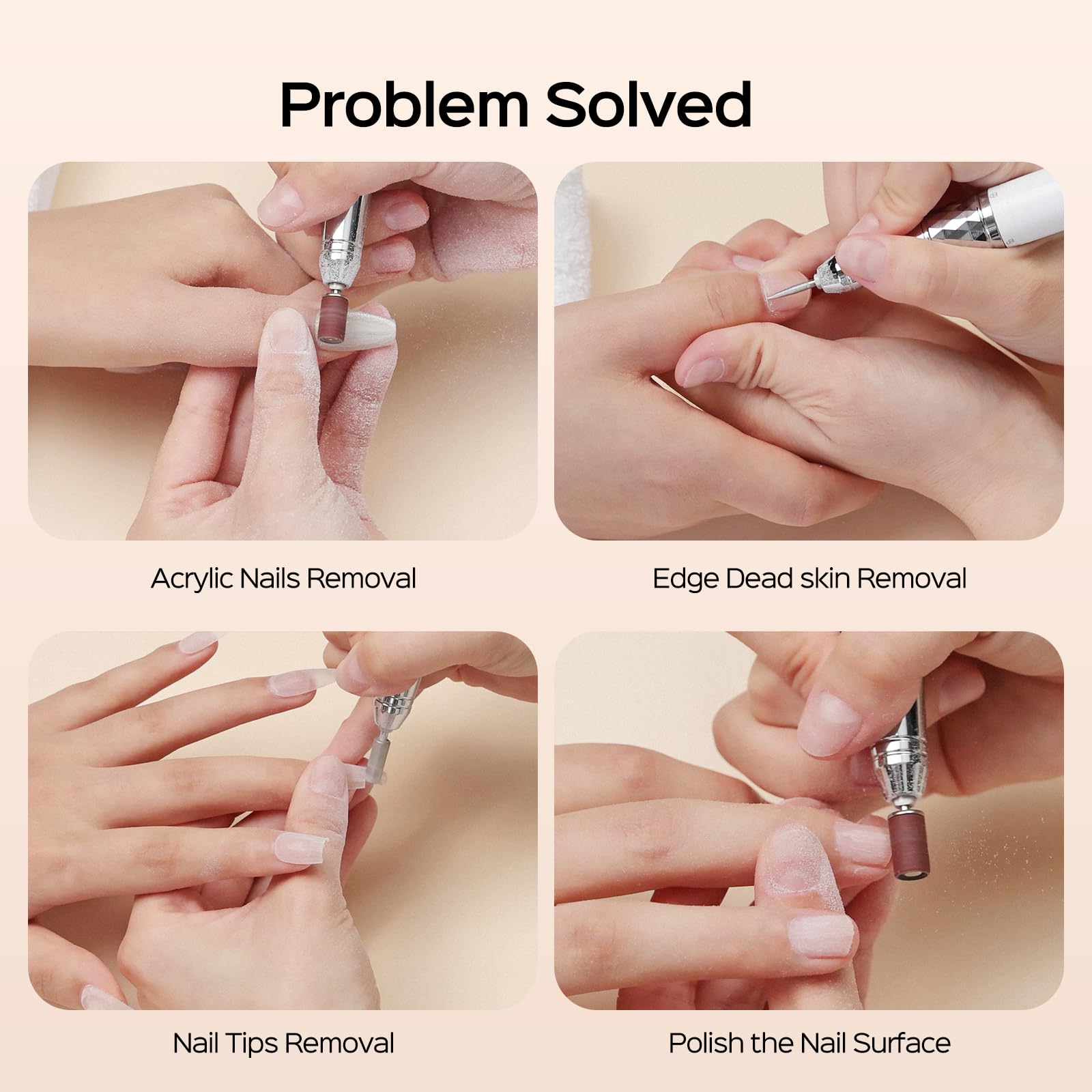 BOLASEN 40000RPM Professional Brushless Nail Drill - 7800mAh Rechargeable Cordless Electric Nail File for Acrylic & Gel Nails | Fast Nail Removal, Auto Start-Stop | Perfect for Salon, Home & DIY Manicure | HaloDrill 10