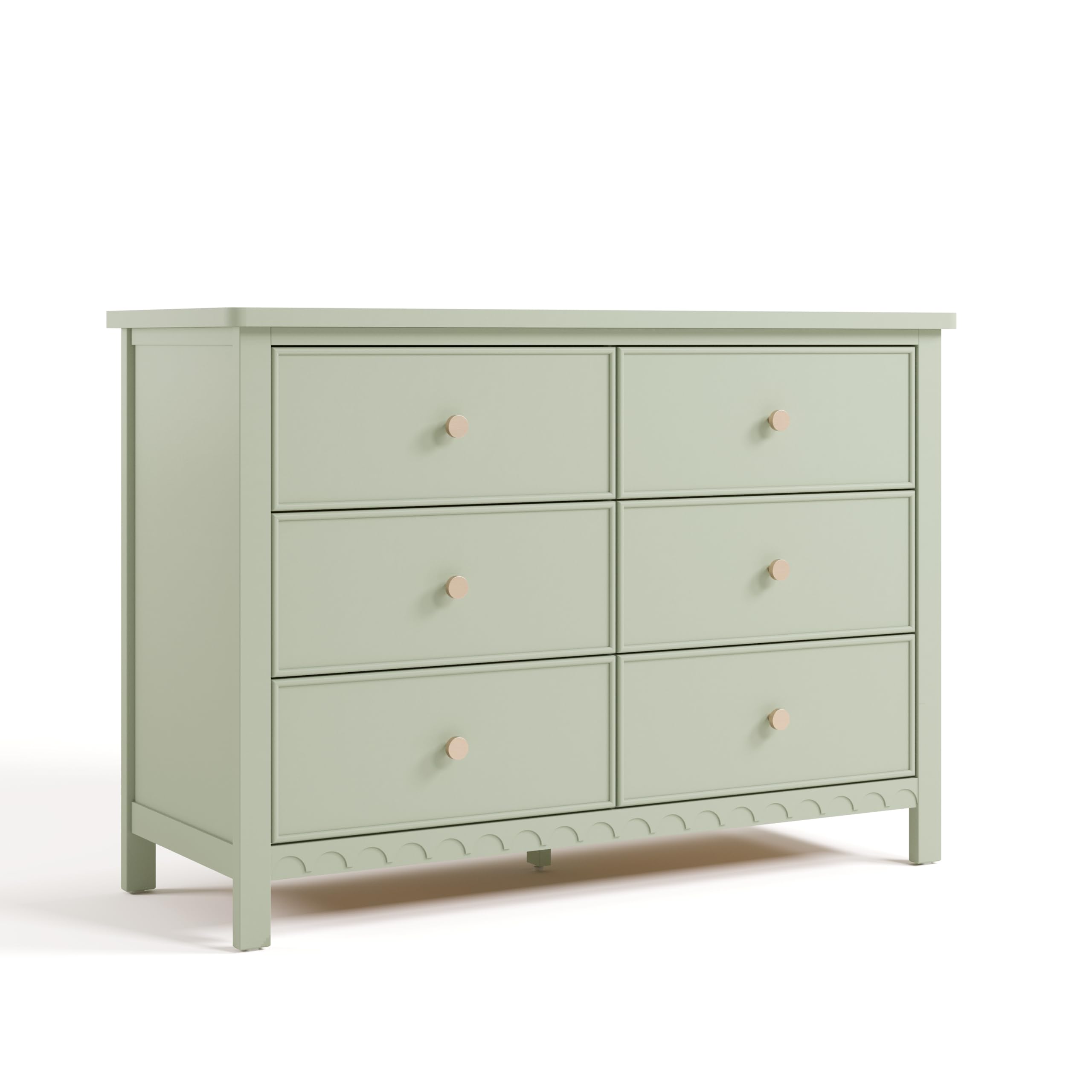 Graco Sasha 6-Drawer Dresser in Sage Green - GREENGUARD Gold Certified Nursery Dresser with Spacious Storage & Interlocking Drawer System | Easy Assembly with Pre-Installed Tracks | Perfect for Baby Nursery, Kids Room & Bedroom Organization