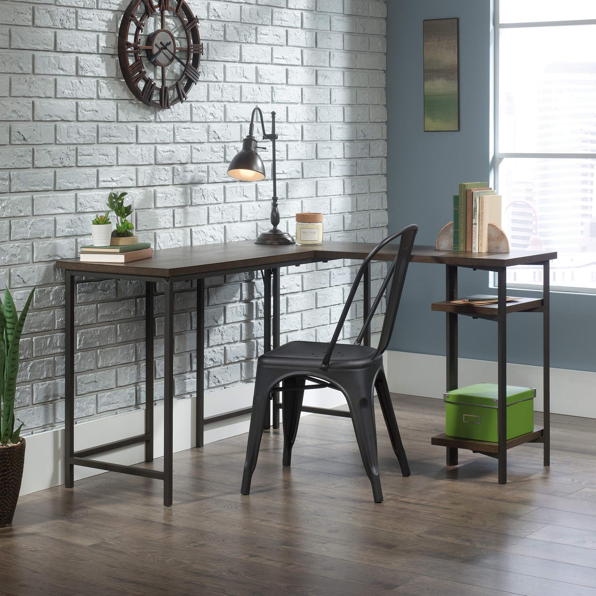 Sauder North Avenue L-Shaped Desk with Smoked Oak Finish - Modern L-Shaped Computer Desk for Home Office, Gaming & Workspace