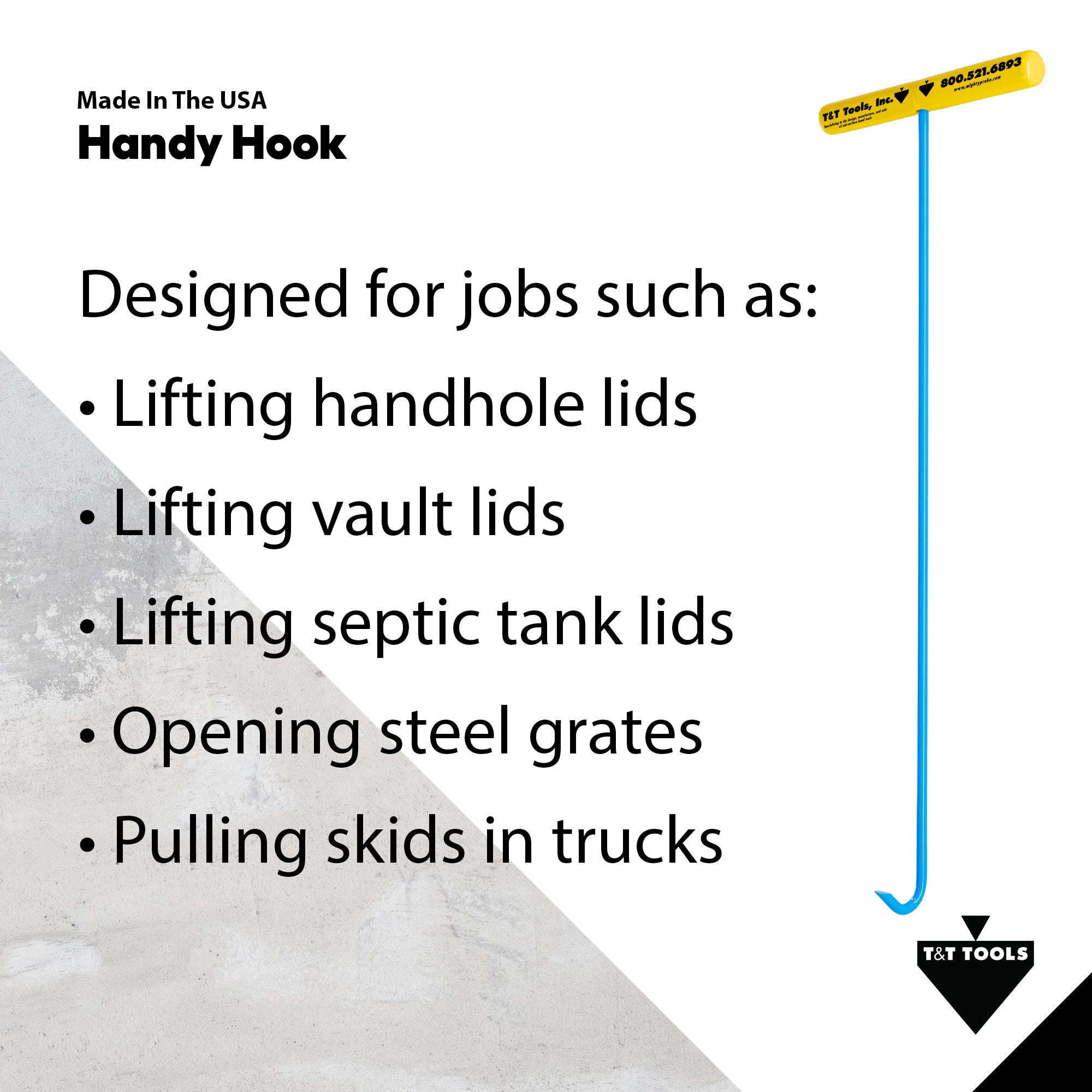 Handy Hook - Heavy Duty Versatile Lifting Hook Tool for Home, Garage & Warehouse Organization | Perfect for Hanging Bags, Tools & Heavy Items