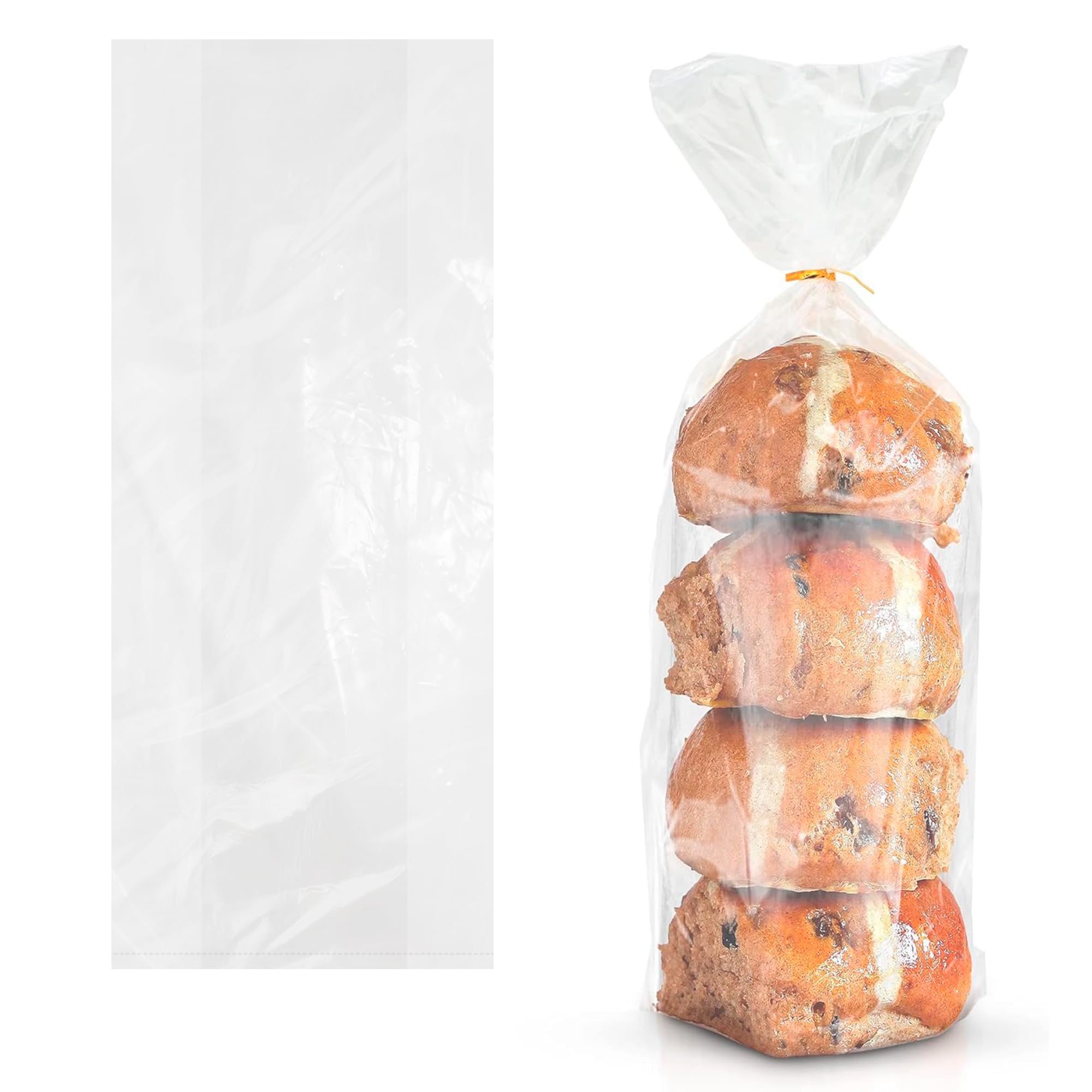 APQ Clear Plastic Bread Bags for Homemade Bread - 4x2x12 Inch 1000 Pack - 1 Mil Polyethylene Gusseted Storage Bags with Open Top - Water-Resistant & Reusable - Perfect for Bakery, Sandwich Storage & Freezer Organization
