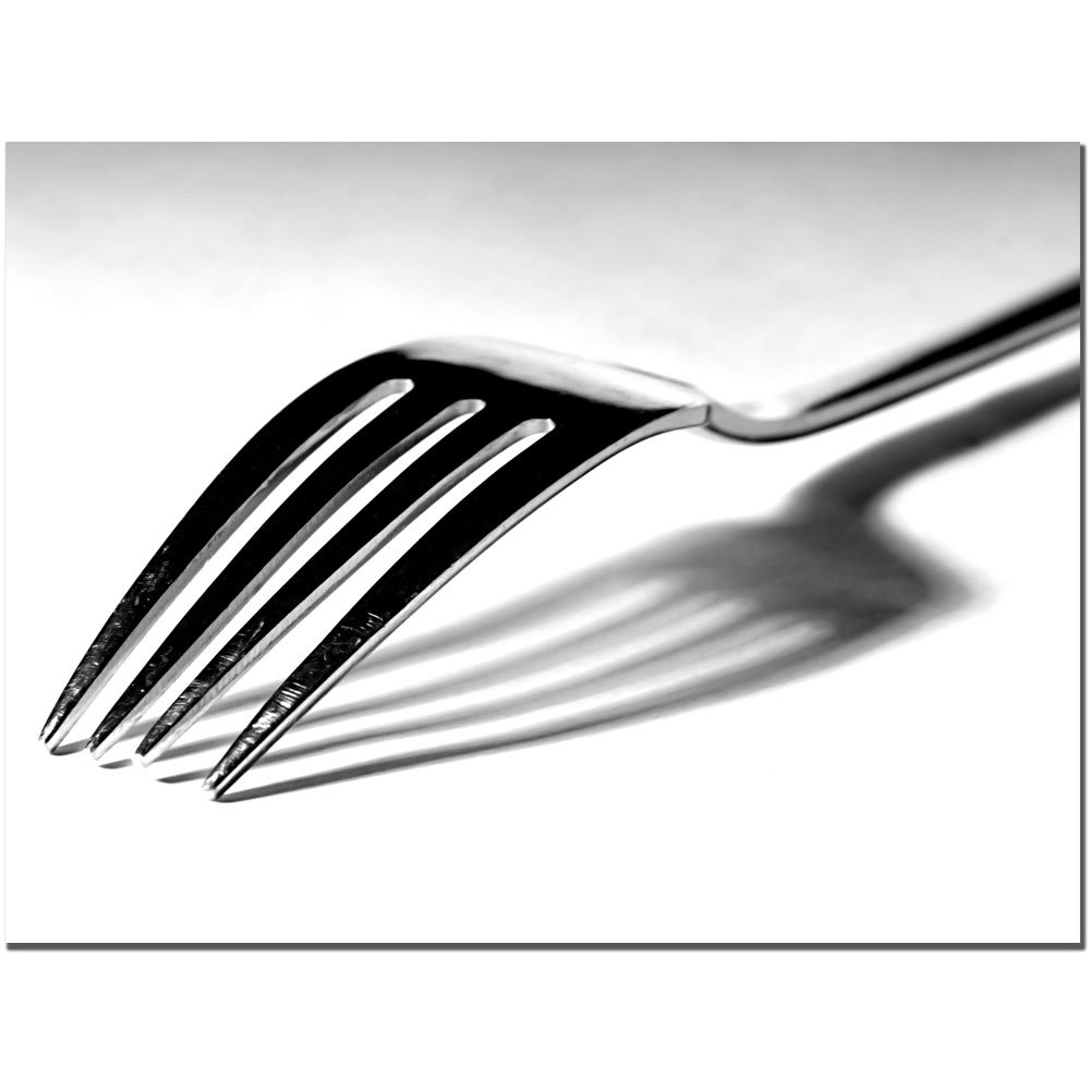 Tammy Davison Canvas Wall Art - Trademark Art Fork Print, 35x47 Inches, Modern Kitchen Decor for Dining Room & Home Decor