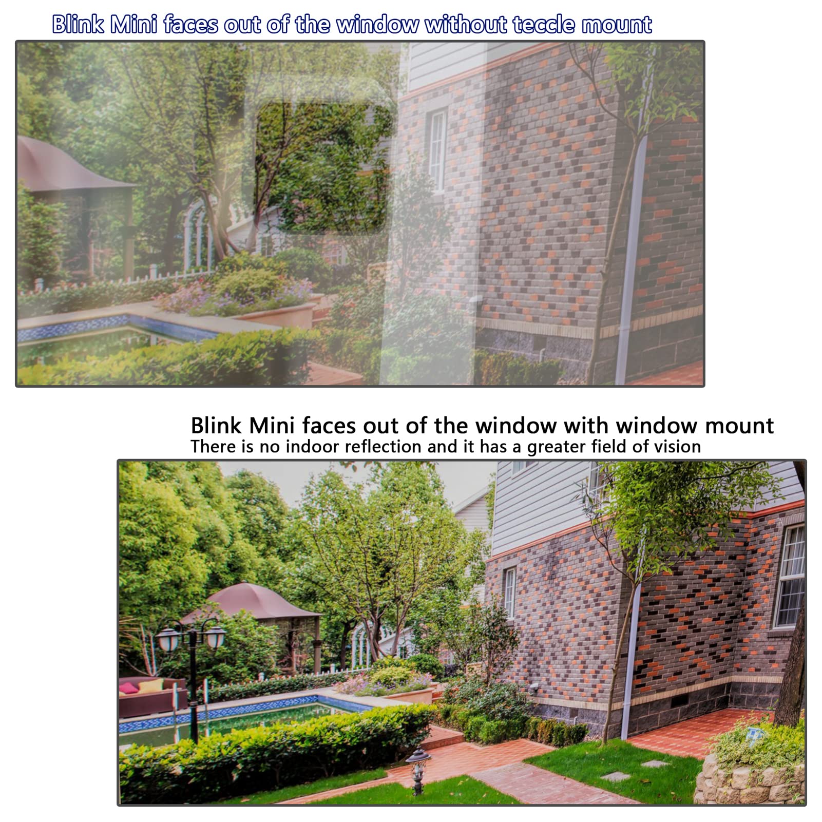 2 Pack Blink Mini Window Mount - No Wiring Needed for Outdoor Security Camera, Easy Through Window Installation (Black) - Perfect for Home, Office & Apartment Surveillance