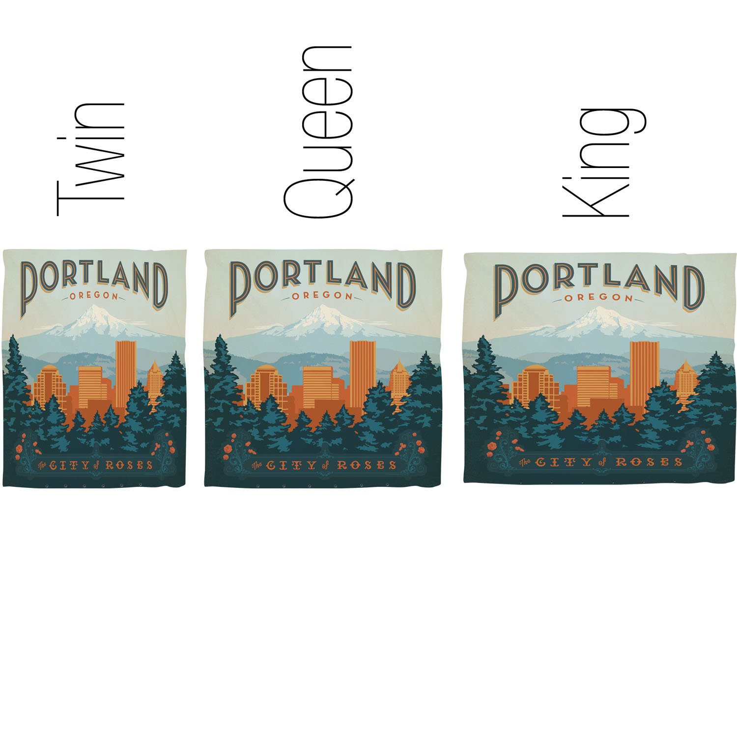 Deny Designs Anderson Design Group Portland Duvet Cover - Twin/Twin XL Size | Vibrant Cityscape Art Bedding | Perfect for Dorm Rooms, Guest Bedrooms & Modern Home Decor