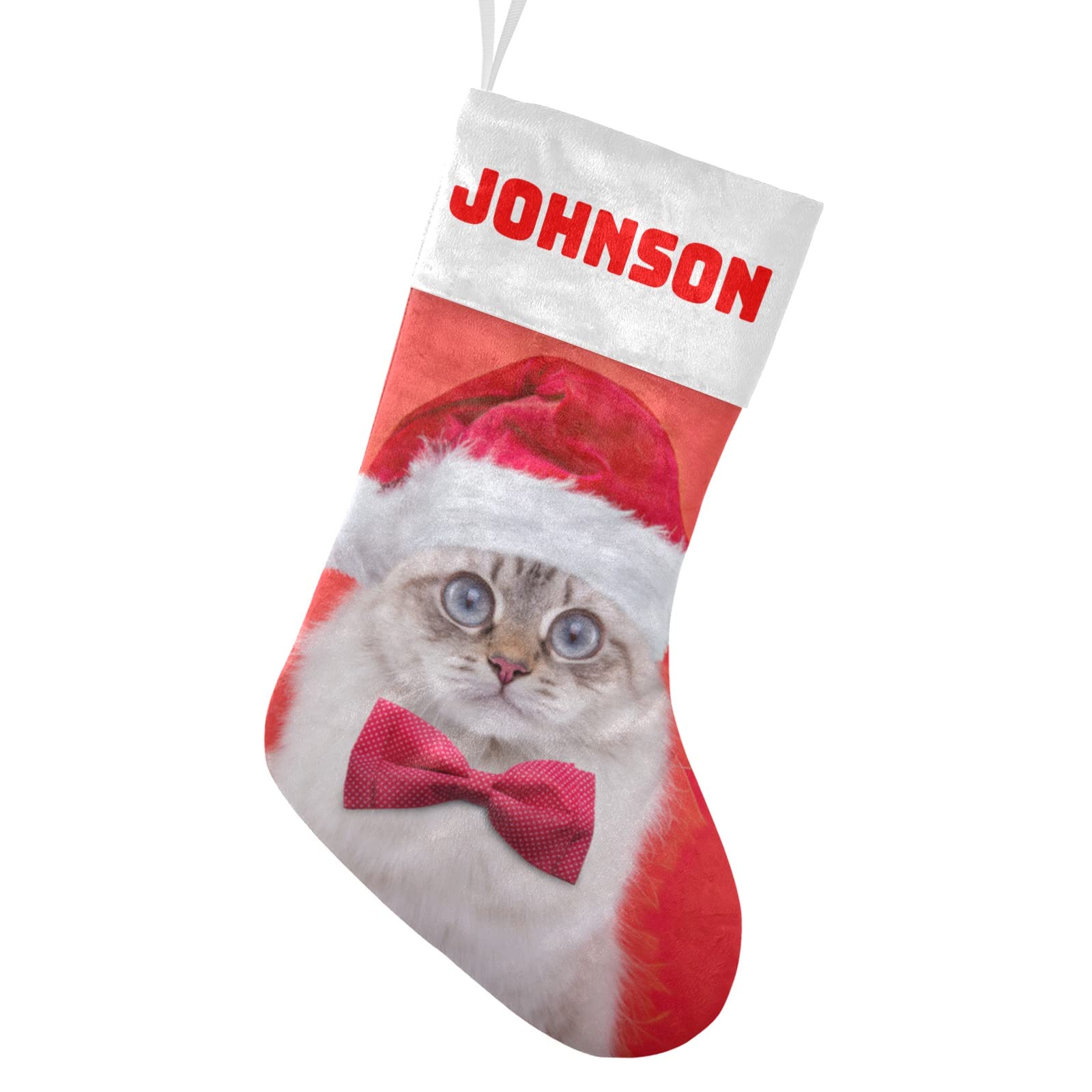 Personalized Christmas Stockings for Cats & Dogs - Custom Name Embroidered Xmas Pet Stocking Gift 17.5x8 Inch - Perfect for Fireplace Decor, Pet Lover Presents & Holiday Home Decor