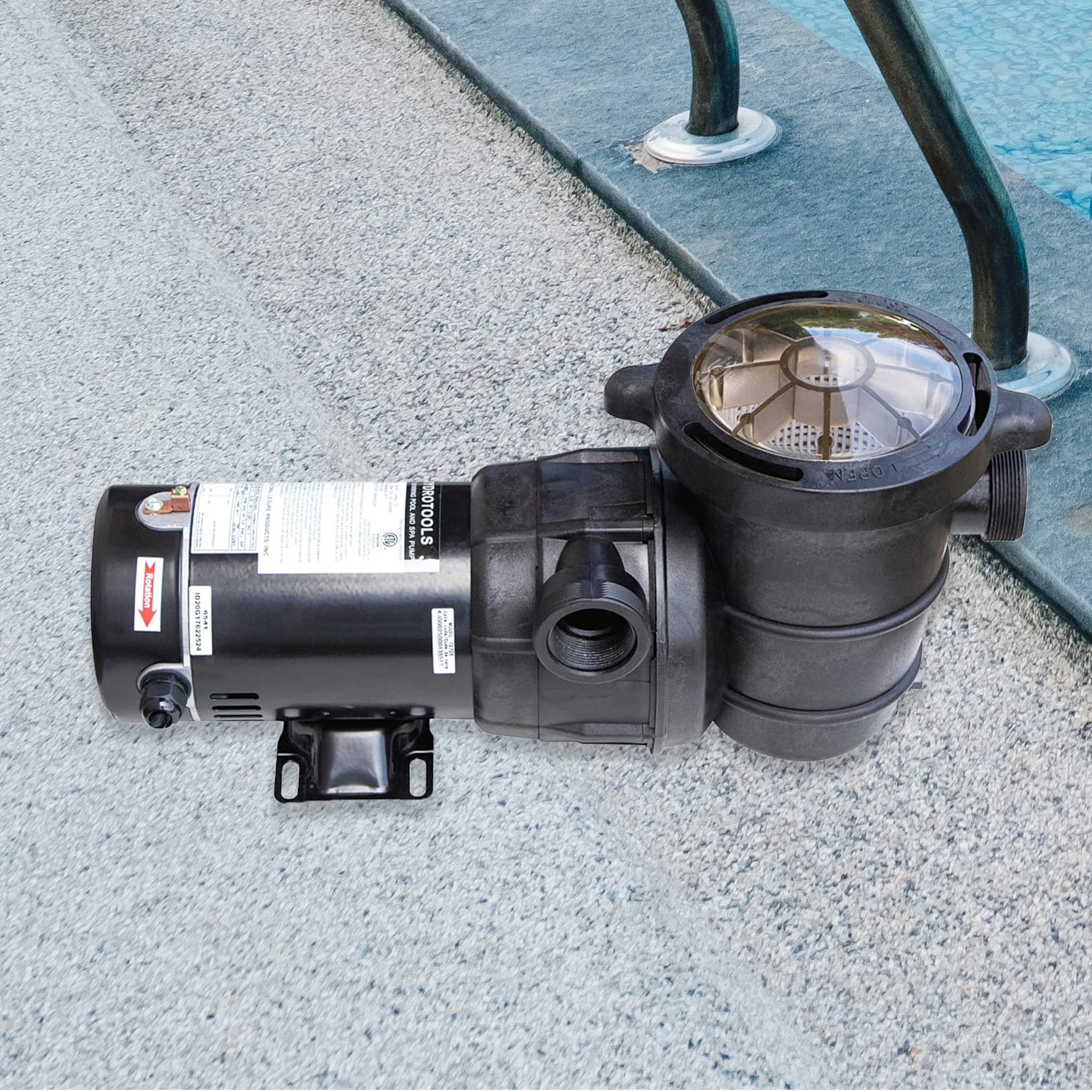 SWIMLINE HYDROTOOLS 1 HP 2-Speed Above-Ground Pool Pump Motor with Hydro-Flo Technology (5280 GPH) - Perfect for Inground & Above-Ground Pools, Spa Maintenance, and Water Circulation