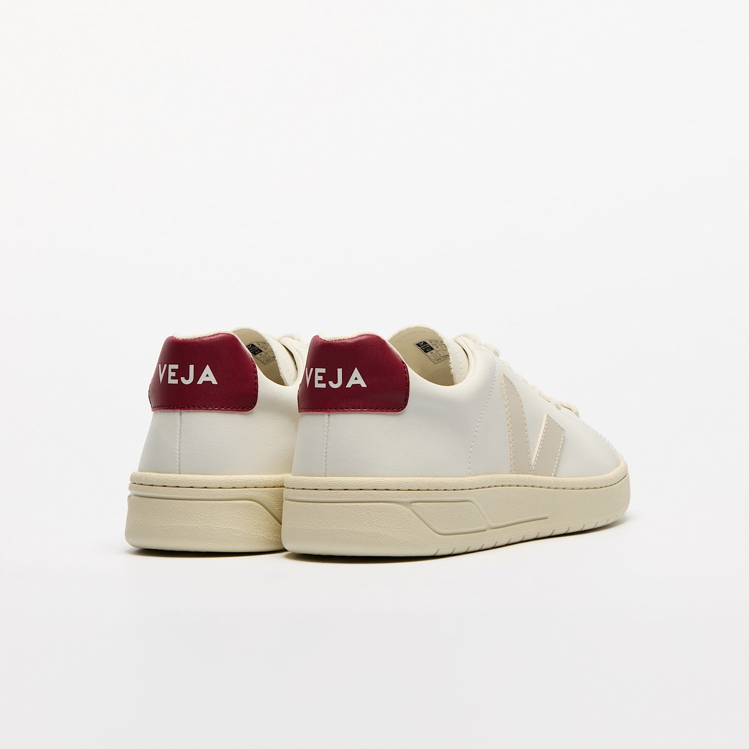 Veja Women's URCA CWL Sneakers in White & Pierre Marsala - Comfortable Vegan Leather Casual Shoes for Walking, Running & Everyday Wear