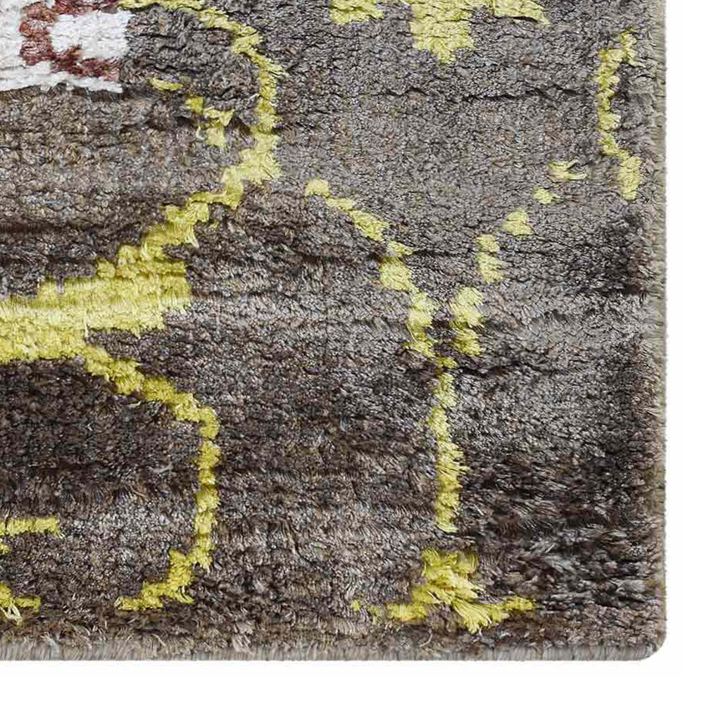 Hand Knotted Hypnotic Design Area Rug - Boho Chic Home Decor for Living Room, Bedroom & Office