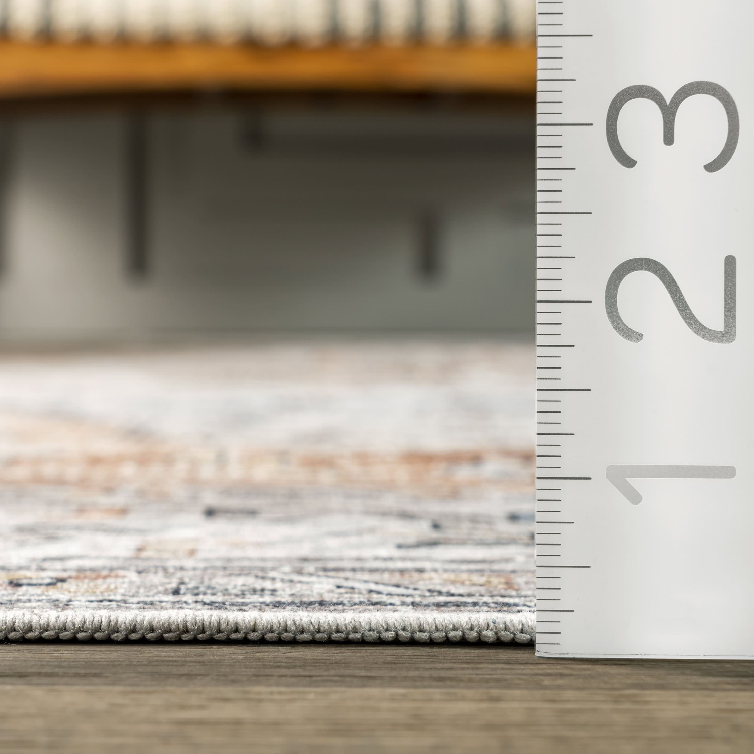 Audrey Spill Proof Washable Rug - Light Orange | Non-Slip Kitchen & Living Room Rug for Home Decor