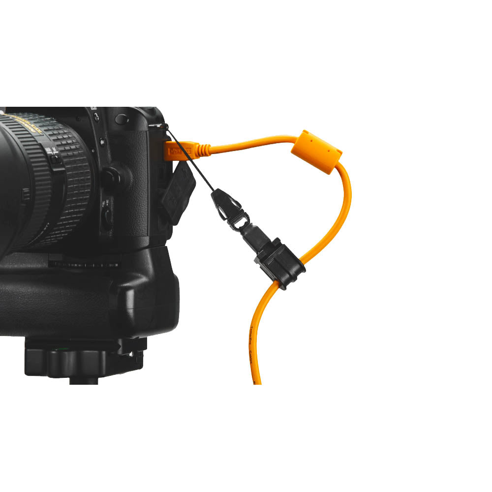 TetherPro 15ft USB A to USB 2.0 Mini B 5-Pin Tether Cable - High Visibility Orange for DSLR Camera Tethering & Studio Photography