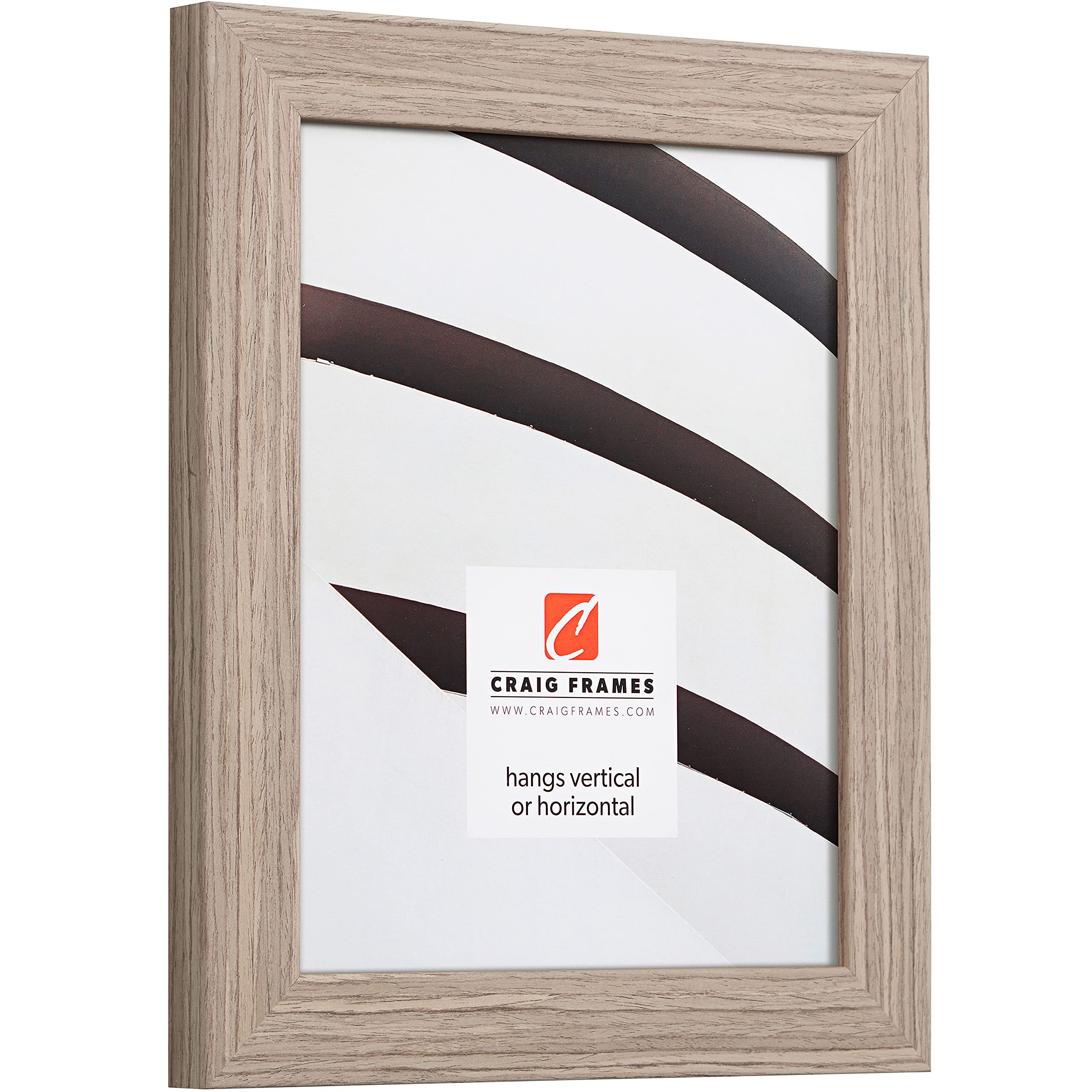 Craig Frames Farmhouse Style 5x7 Inch Picture Frames - Set of 4 Light Walnut Brown Wooden Photo Frames for Wall Decor, Tabletop Display, and Home Office Aesthetics