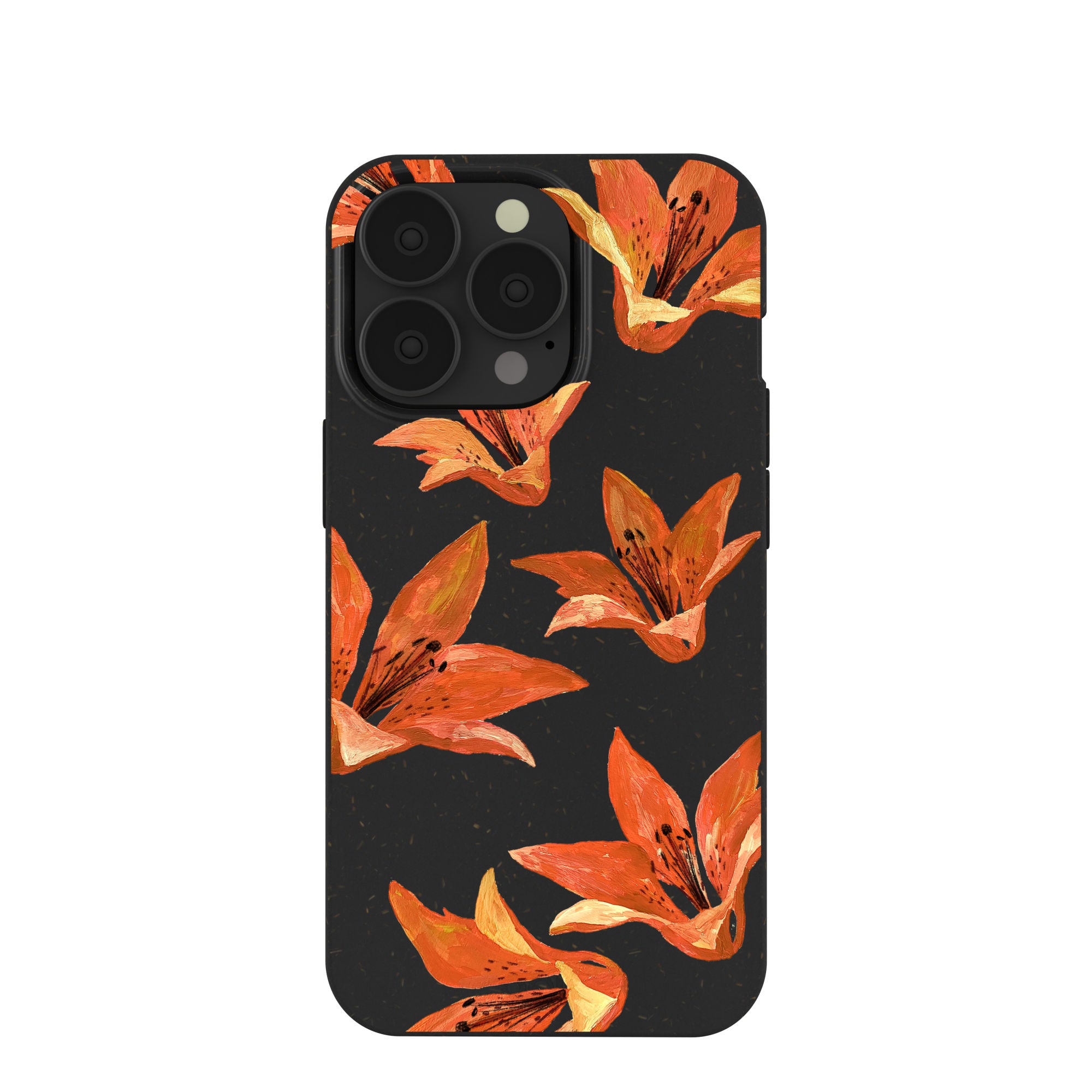 Black Tiger Lily iPhone 13 Pro Case - Premium Floral Design Protective Cover for iPhone 13 Pro - Perfect for Everyday Use, Travel & Gift Giving