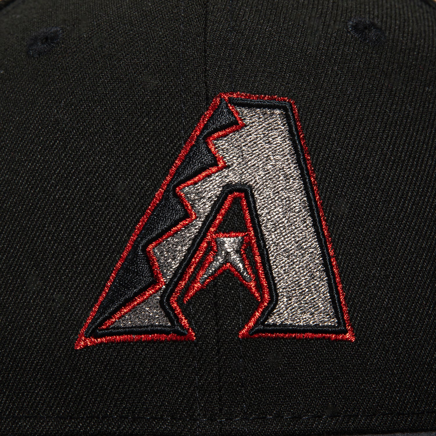 New Era 59Fifty Arizona Diamondbacks 20th Anniversary Champions Patch Snapback Hat - Black, Graphite, Red - Perfect for Baseball Games, Fan Collections & Sports Fashion