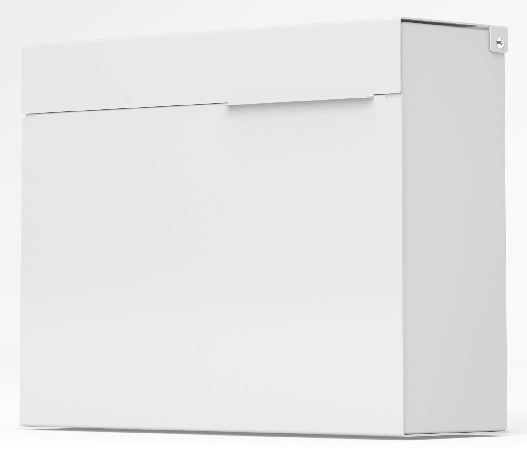Vsons Modern Wall-Mount Mailbox - White Powder Coated Steel - Secure & Stylish Outdoor Mailbox for Homes & Apartments - Perfect for Porch, Garden & Entryway Protection