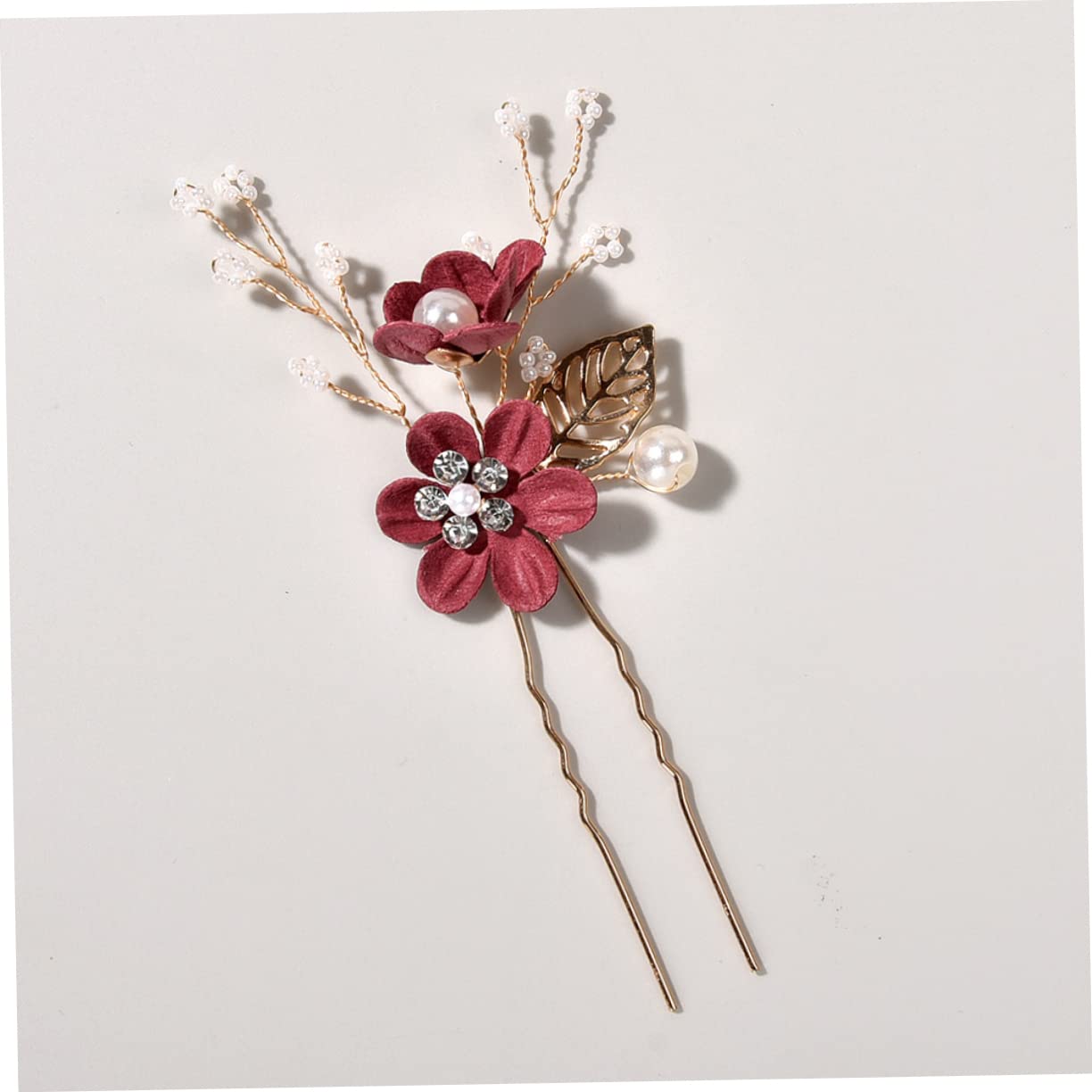 ABOOFAN 6 Pcs Floral Hair Sticks for Women - U-Shaped Wedding Hairpins, French Hair Pins, Bridal Hair Accessories, Pearl Hair Jewelry, Alloy Hair Comb - Perfect for Brides, Bridesmaids, and Special Occasions