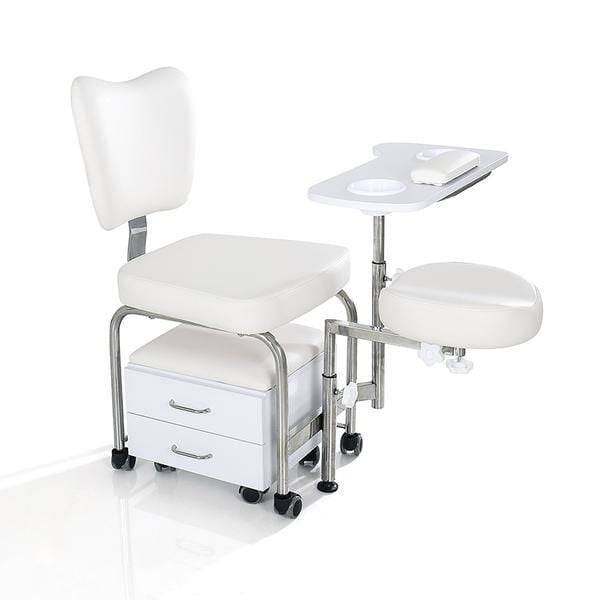 2 in 1 Compact Mobile Manicure Pedicure Chair with Wheels - Professional Nail Salon Station BA3506 for Pedicures & Manicures - Perfect for Home Spa & Salon Business Use