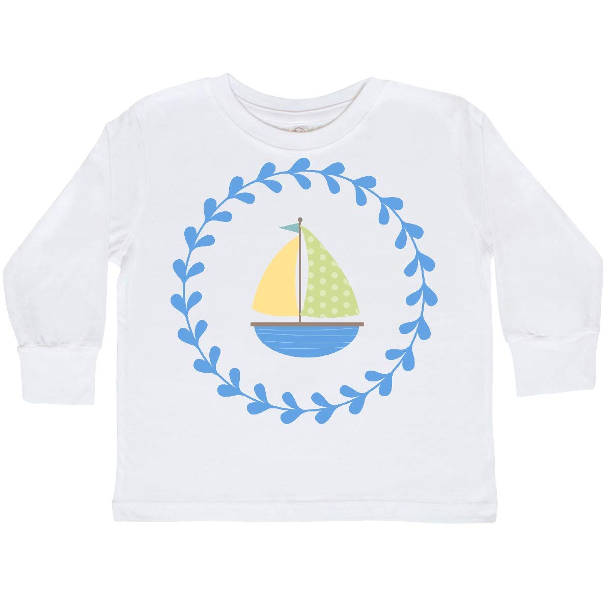 Inktastic Sailboat Baby Boy Toddler Long Sleeve T-Shirt - Soft Cotton Tee for Boys 12-24 Months - Nautical Themed Outfit for Playdates & Family Photos
