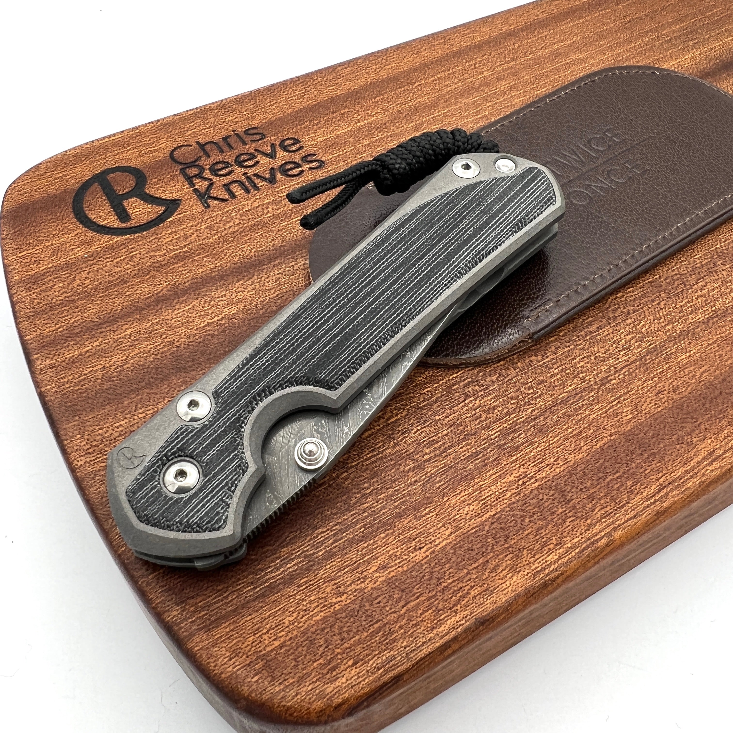 Premium Chris Reeve Knives Large Sebenza 31 Folding Knife - Boomerang Damascus Steel Blade with Black Canvas Micarta Inlay - Perfect for Outdoor Adventures, Camping & EDC