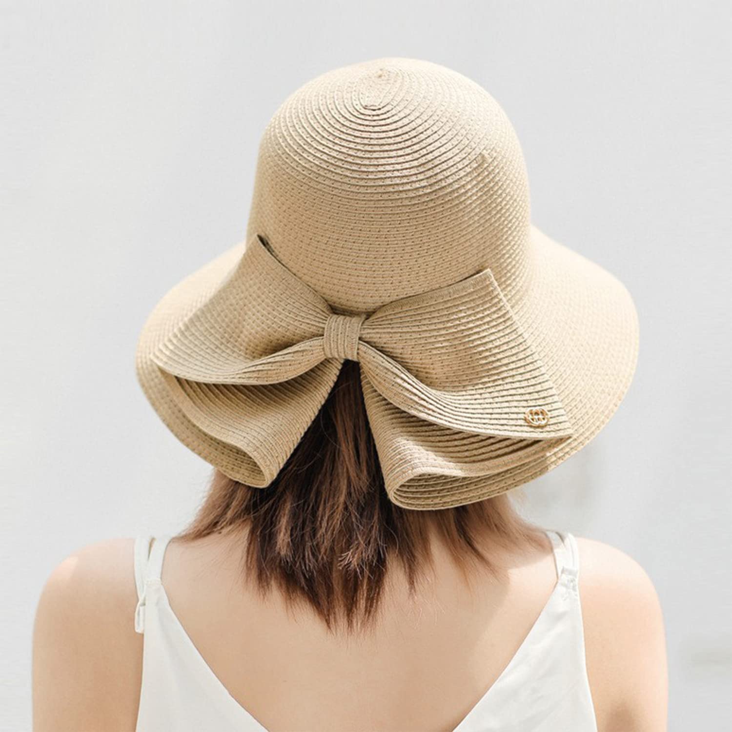 Women's Wide Brim Straw Sun Hat with Bow Knot - UPF 50+ UV Protection Summer Beach Hat for Outdoor, Travel & Gardening