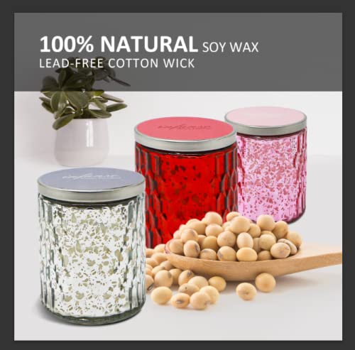 100% Natural Soy Wax Candles - Relaxing Aromatherapy Gift Set for Women (3x6.5oz), Stress Relief & Home Decor, Long Lasting Scented Candles for Birthday, Spa, Meditation & Romantic Dinner Ambiance