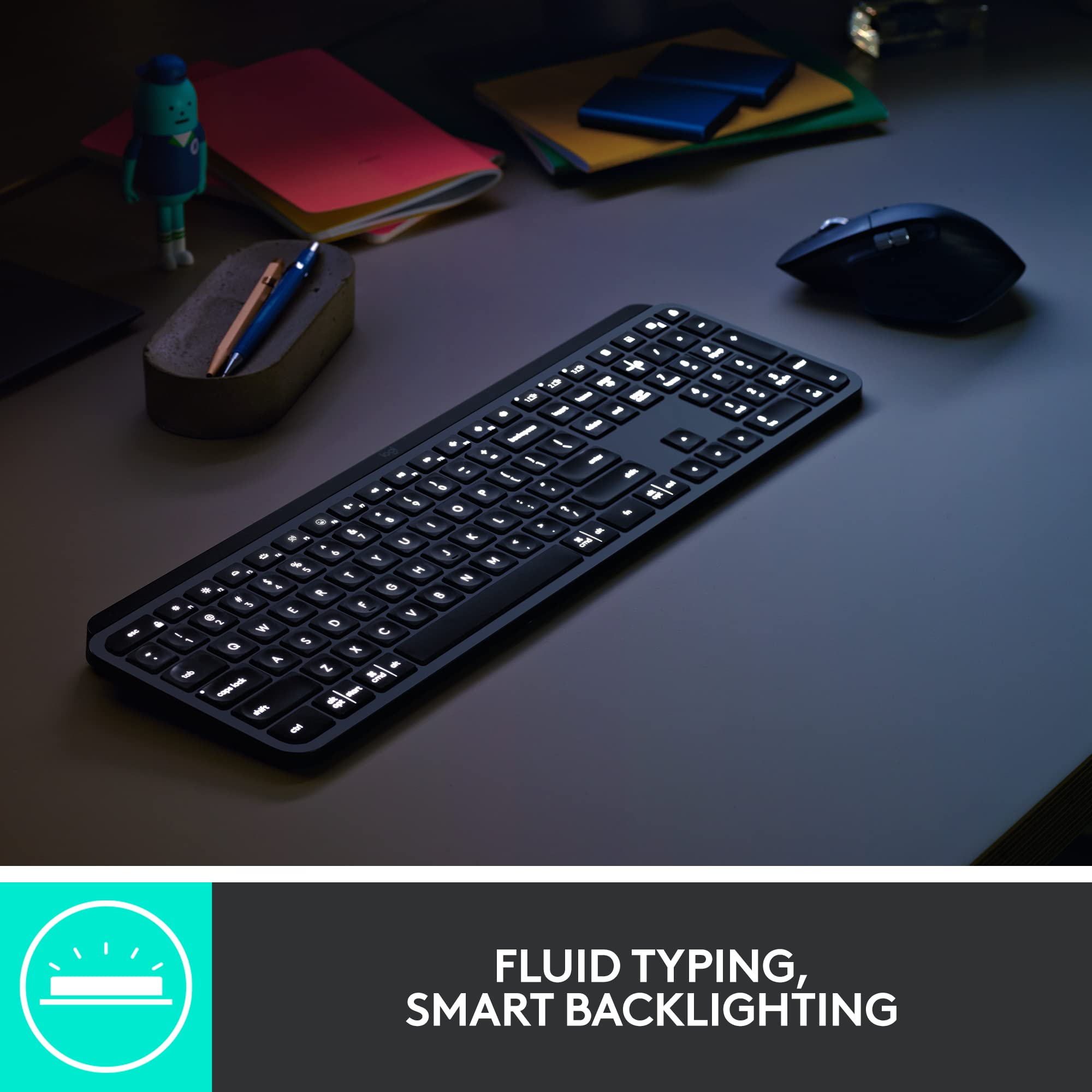 Logitech MX Keys Combo for Business (Gen 2) - Wireless Keyboard & Mouse Set with Palm Rest, Bluetooth & Logi Bolt Connectivity, Quiet Clicks - Compatible with PC/Laptop (Graphite, Renewed) | Perfect for Office, Remote Work & Productivity Setup