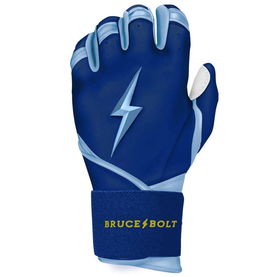 Premium Bruce Bolt PRO Phillips Long Cuff Batting Gloves - Navy Blue Baseball Gloves for Hitting & Fielding | Ideal for Baseball, Softball & Training Sessions