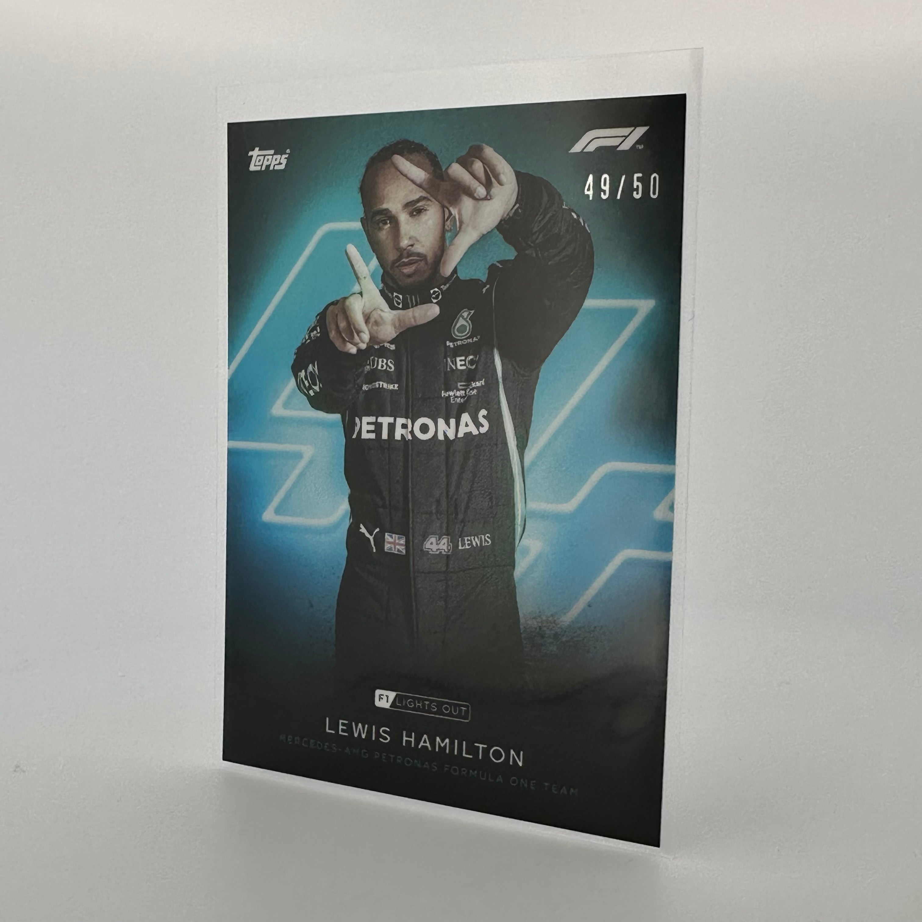 Lewis Hamilton 49/50 F1 Driver Aqua Parallel Collectible Card - Perfect for Racing Fans, Memorabilia Collectors & Sports Enthusiasts