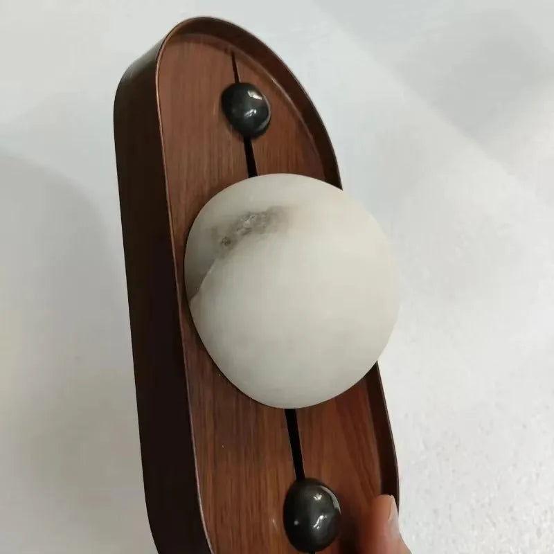 Soluna Sculpted Marble Wall Lamp - Modern Handcrafted Sconce Light Fixture for Living Room, Bedroom & Hallway Decor | Dimmable LED Lighting for Ambient & Accent Illumination