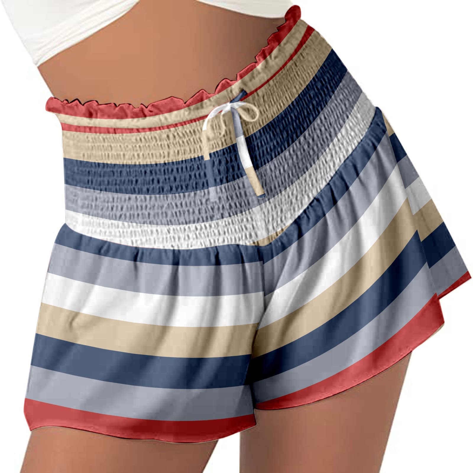 Posijego Women's High Waisted Yoga Shorts - Summer & Fall Paperbag Waist Athletic Shorts - Cute Flowy Graphic Sport Shorts for Yoga, Beach, Running & Lounge Wear A8