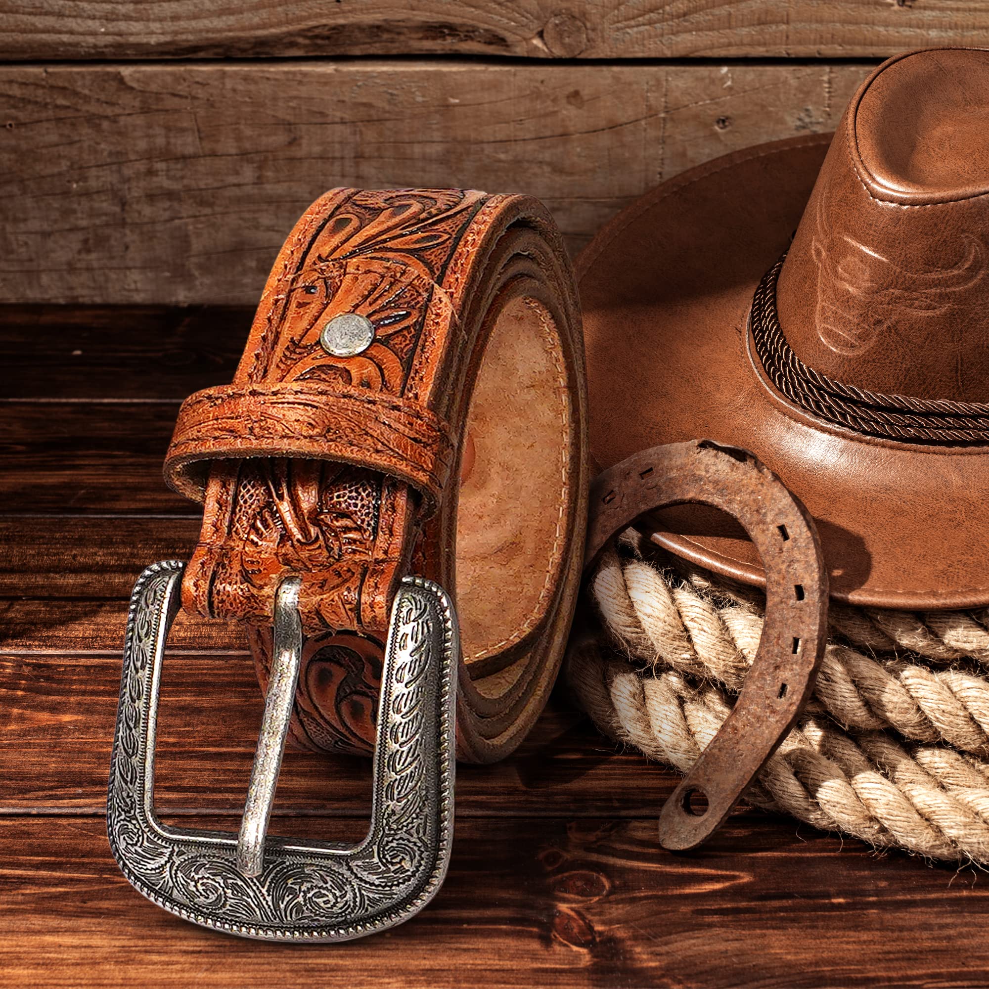 RAW HYD Genuine Leather Western Belts for Men - 1.5