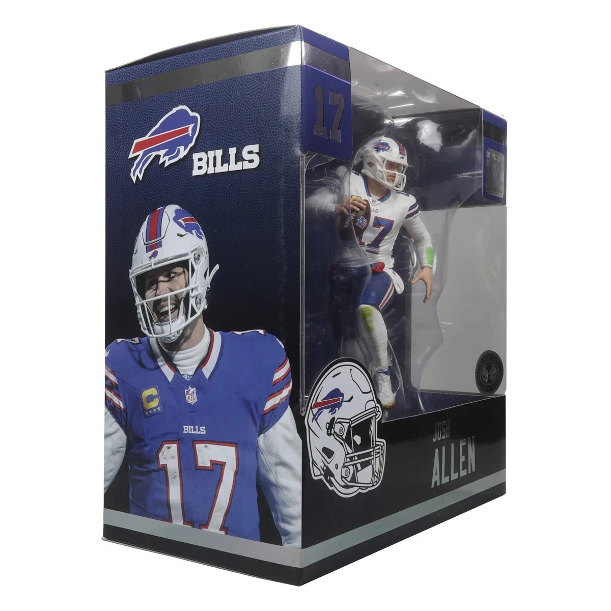 Josh Allen Buffalo Bills NFL Platinum Chase White Jersey Posed Figure - 2024 SportsPicks Collectible for Fans, Game Room Decor & Football Memorabilia