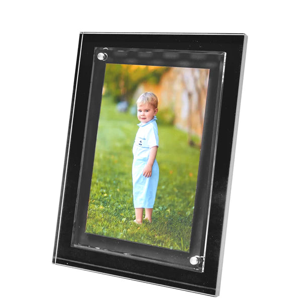 Black Acrylic Photo Frame - Elegant & Durable Display for Pictures, Artwork, and Memorabilia - Perfect for Home, Office, and Gift Giving