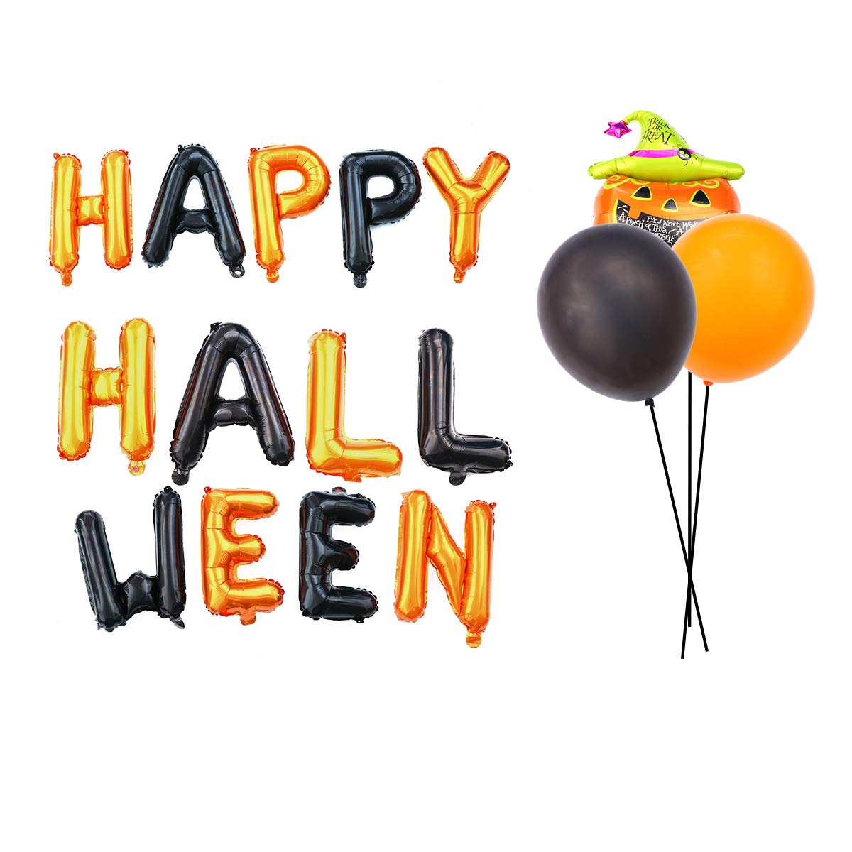 Halloween Latex Balloon Set - Pumpkin Decorations, Party Balloons for Halloween Decor, Orange & Black Emulsion Balloons - Perfect for Halloween Parties, Home Decor & Spooky Events
