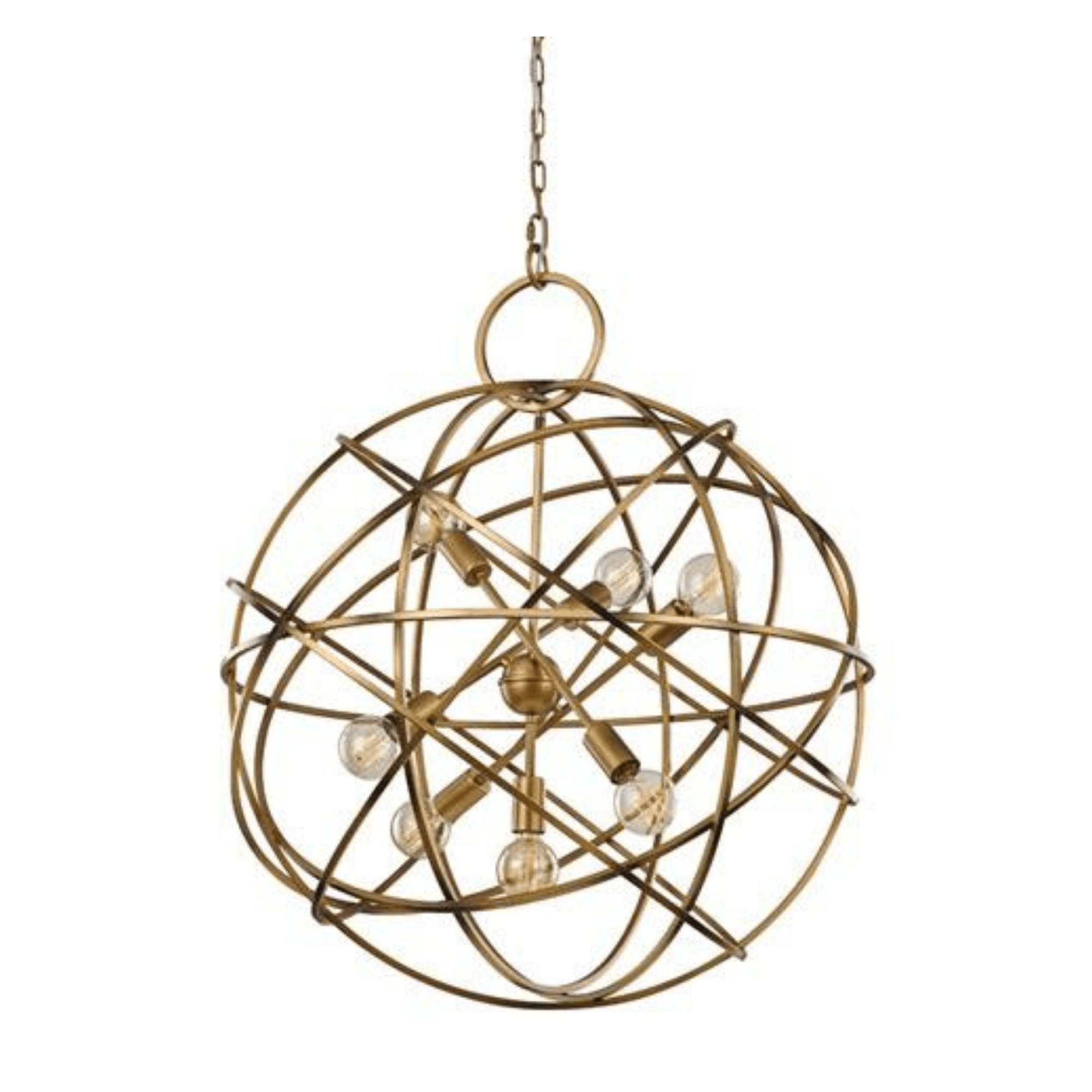 Brixton 6/7Lt Matt Gold Finish Light Fixture - Elegant Ceiling Lighting for Living Room, Bedroom, or Dining Area