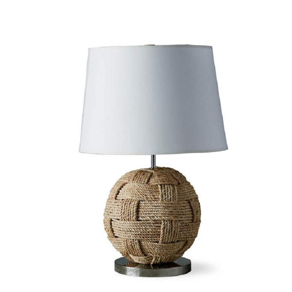 Luckxuan Modern Table Lamp - Hand-Woven Hemp Rope Ball Design, Creative Nightstand Light for Living Room, Study, Bedroom - Perfect for Cozy Reading Nook & Bedside Lighting